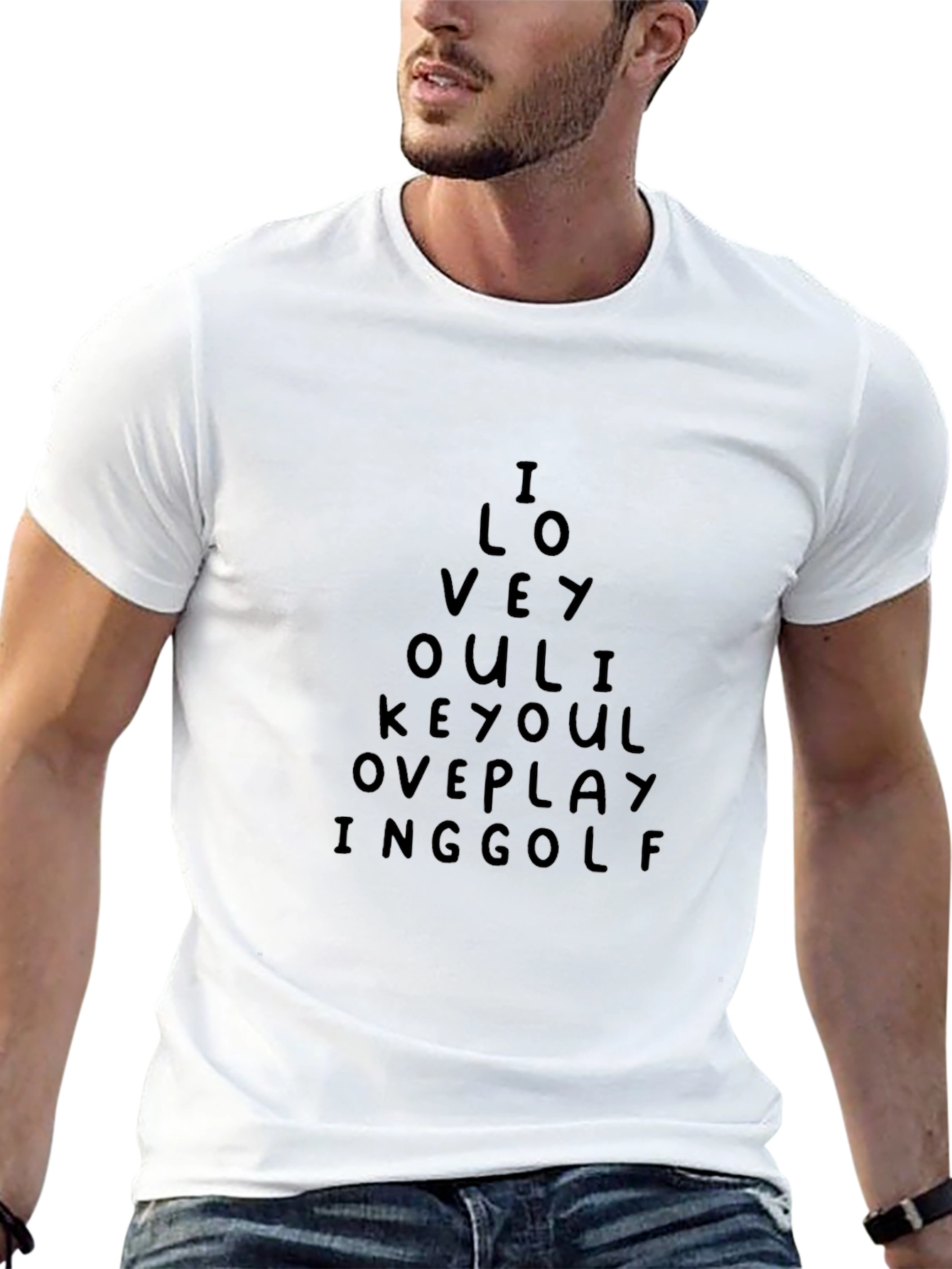 I Love You Like Over Playing Golf Black T-Shirt