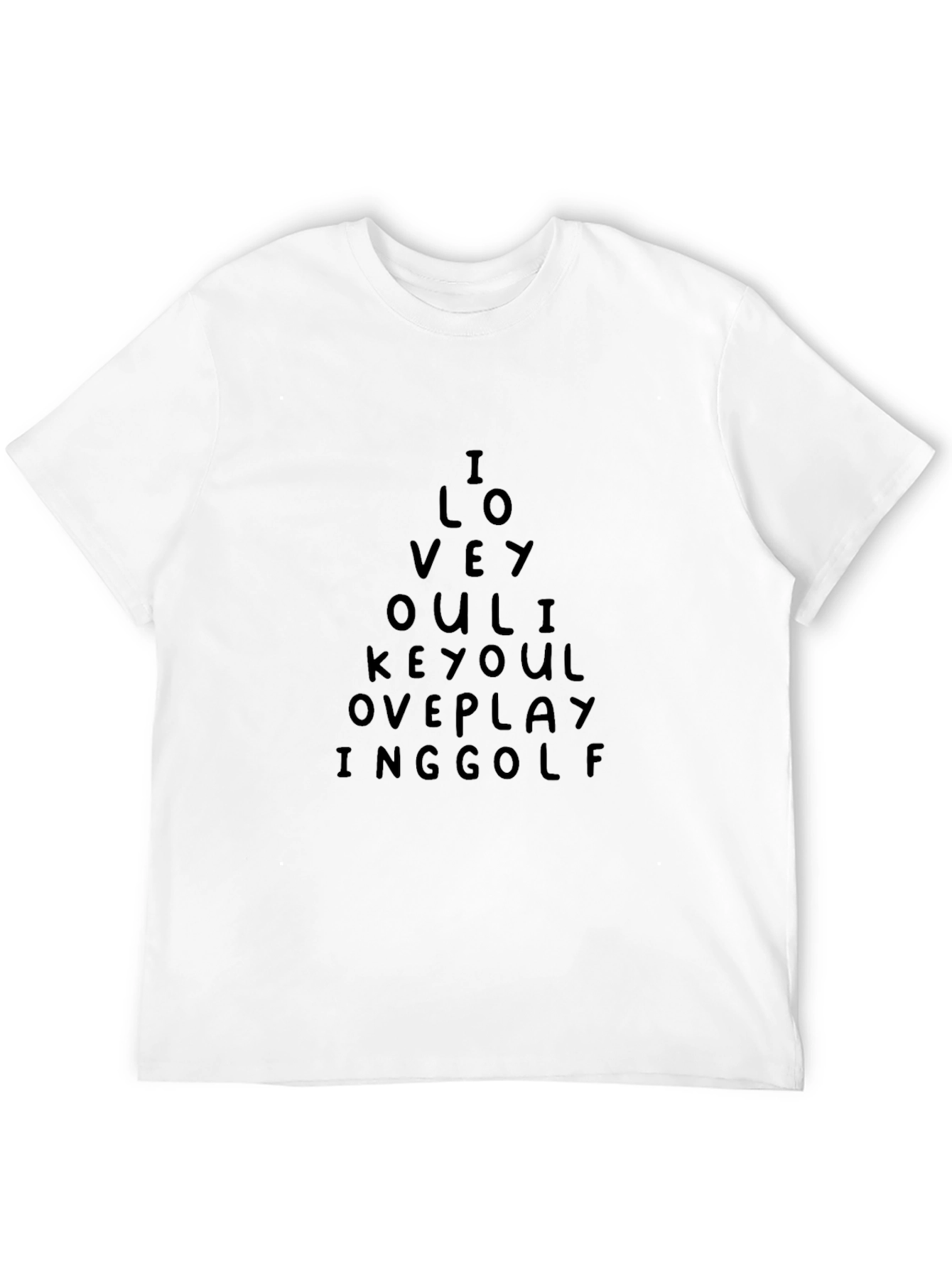 I Love You Like Over Playing Golf Black T-Shirt