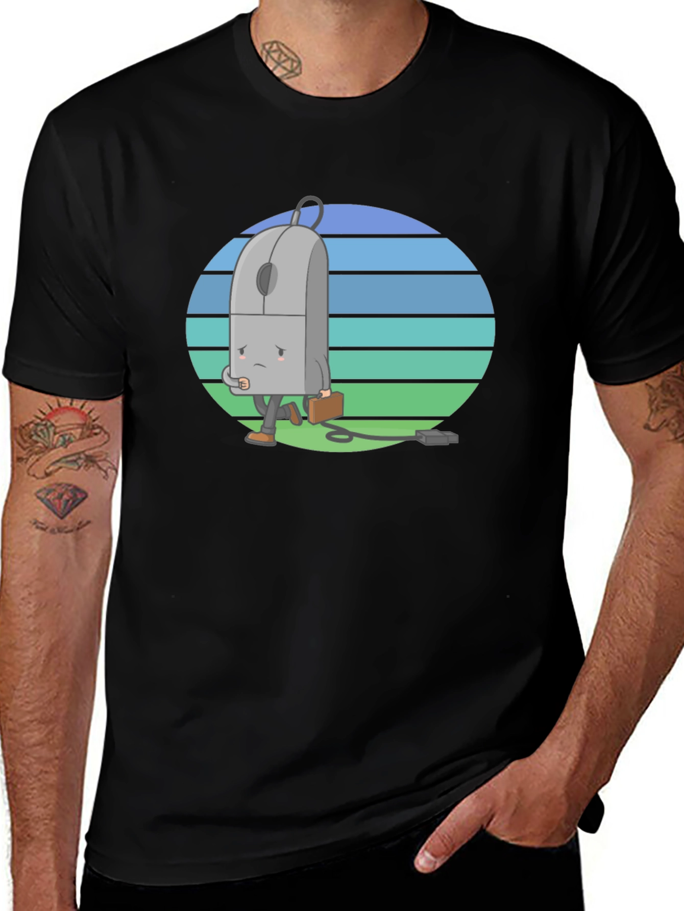 Computer Mouse Cartoon Graphic T-Shirt