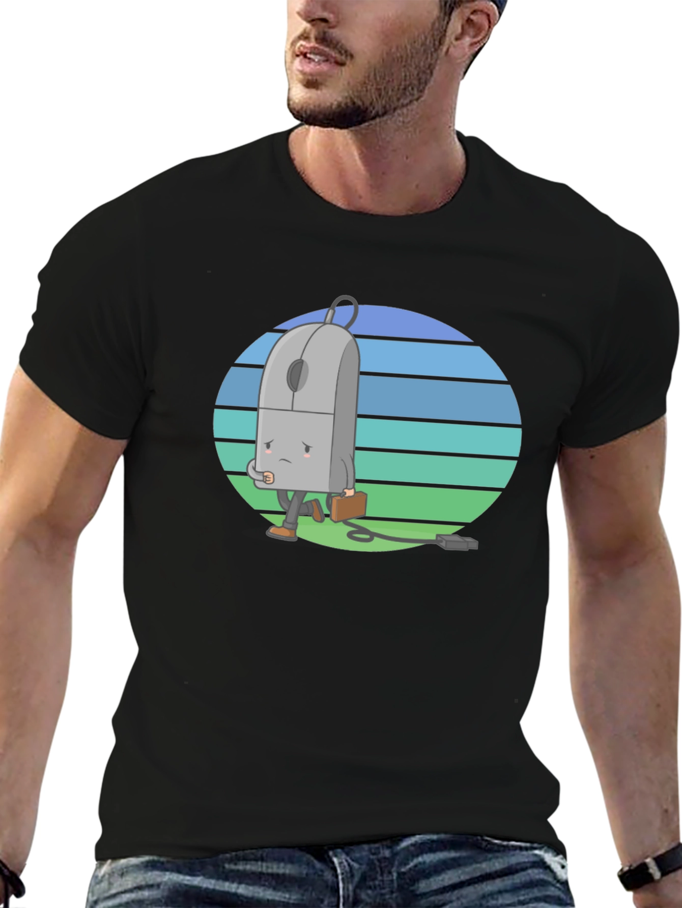 Computer Mouse Cartoon Graphic T-Shirt