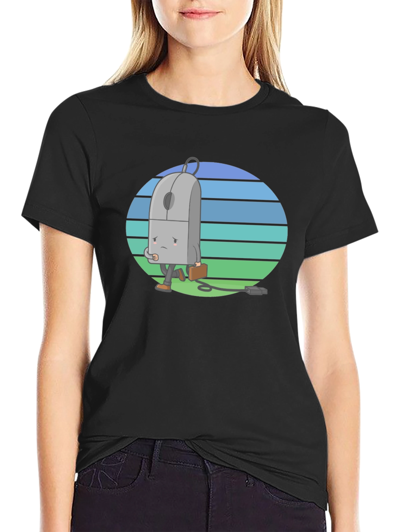 Computer Mouse Cartoon Graphic T-Shirt