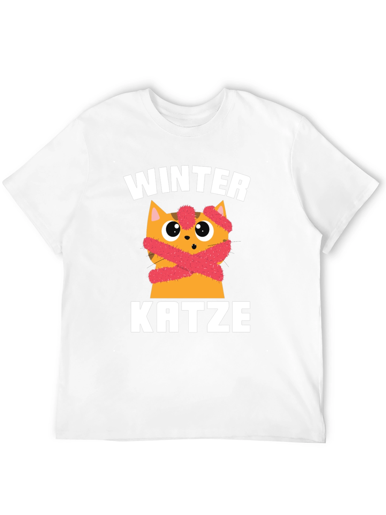 Winter Katze T-Shirt | Cute Cat in Scarf