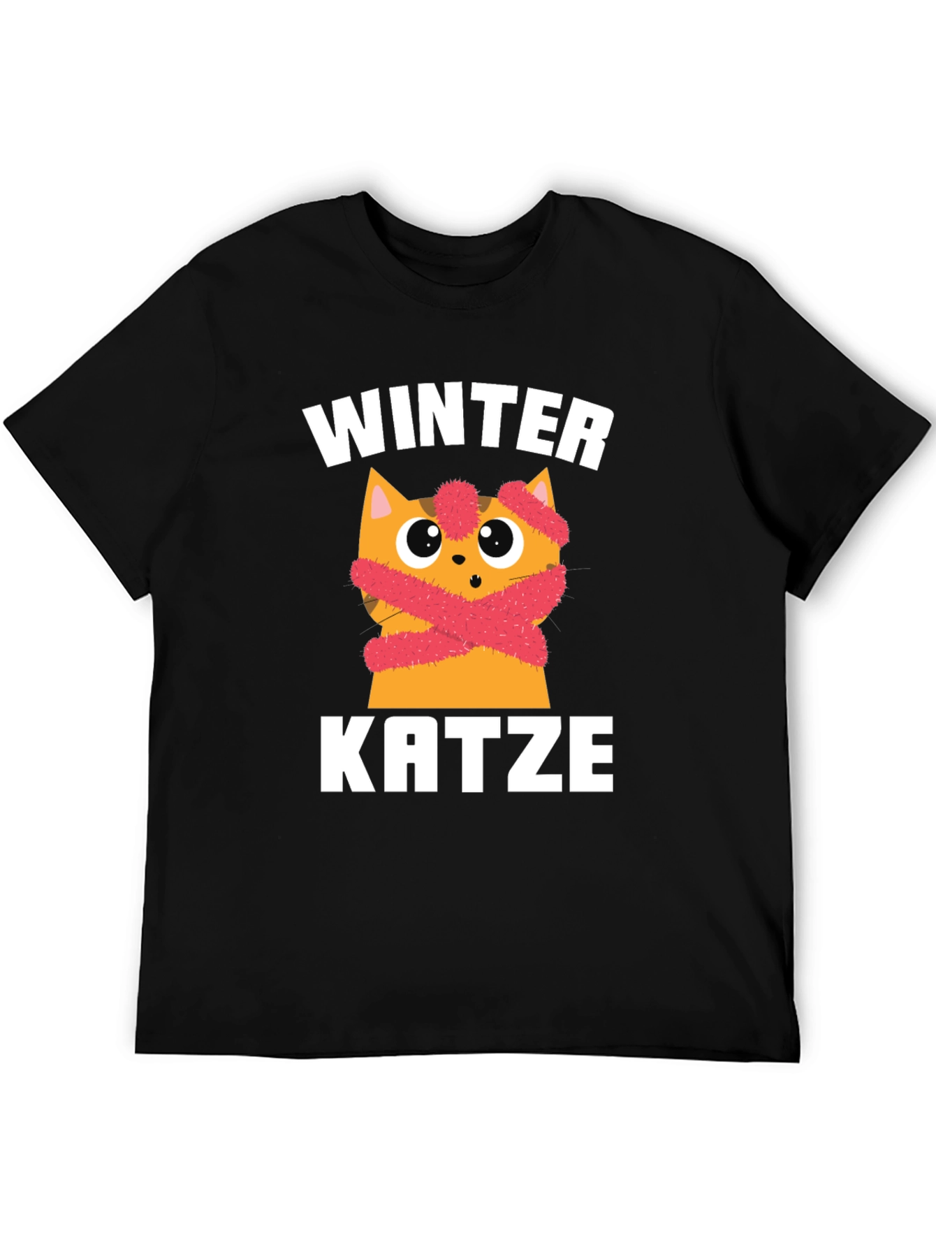 Winter Katze T-Shirt | Cute Cat in Scarf