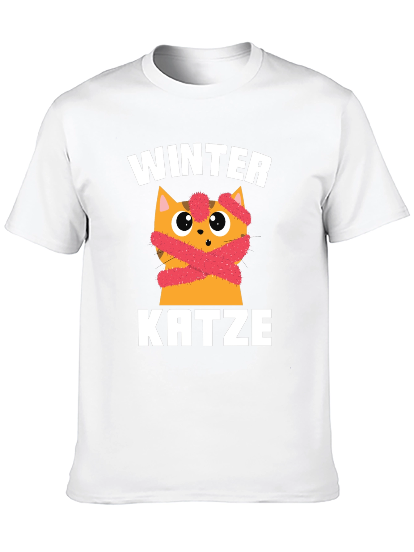 Winter Katze T-Shirt | Cute Cat in Scarf
