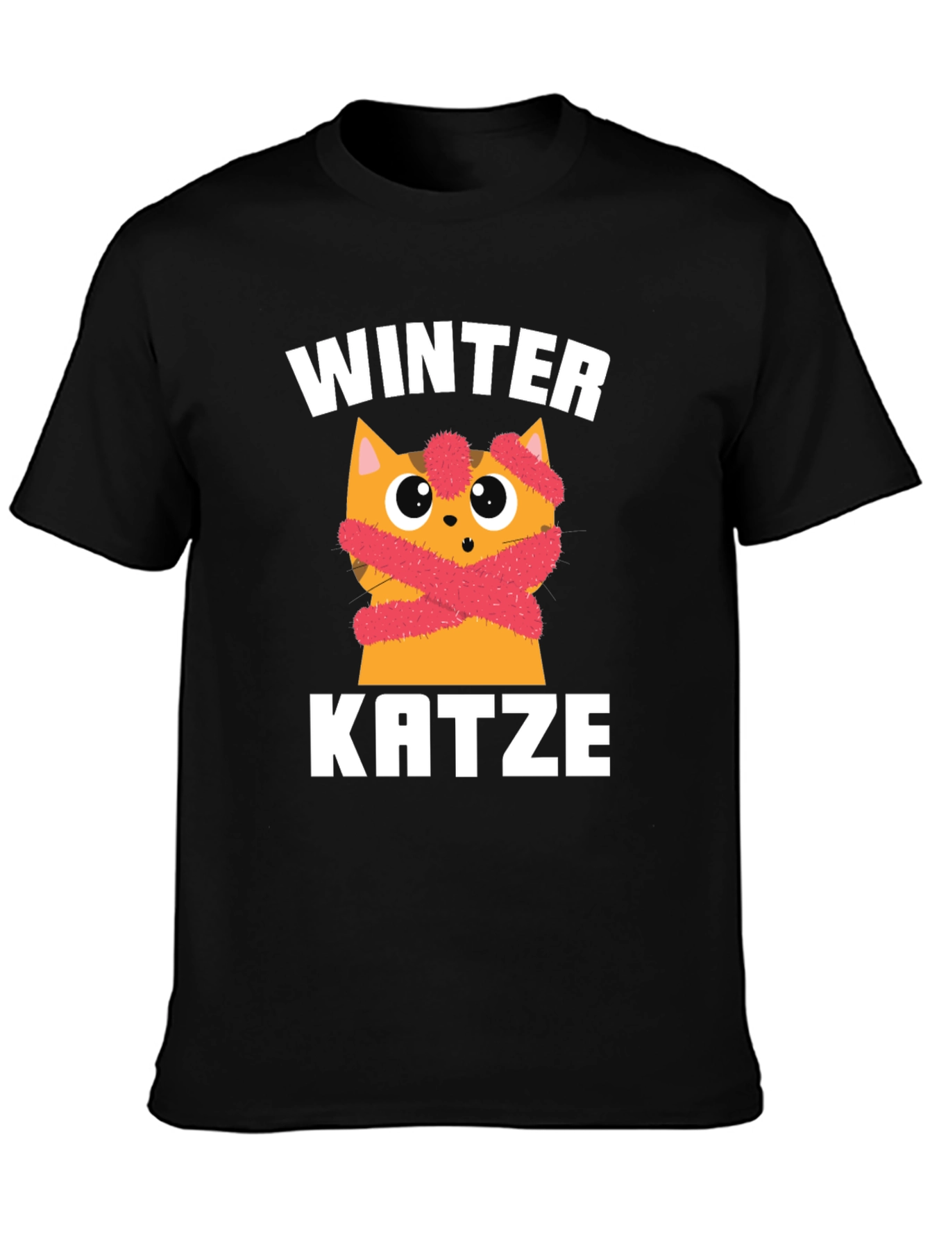 Winter Katze T-Shirt | Cute Cat in Scarf