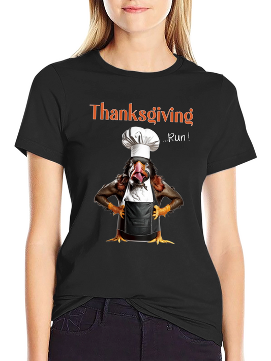 Thanksgiving Turkey Run Chef T-Shirt