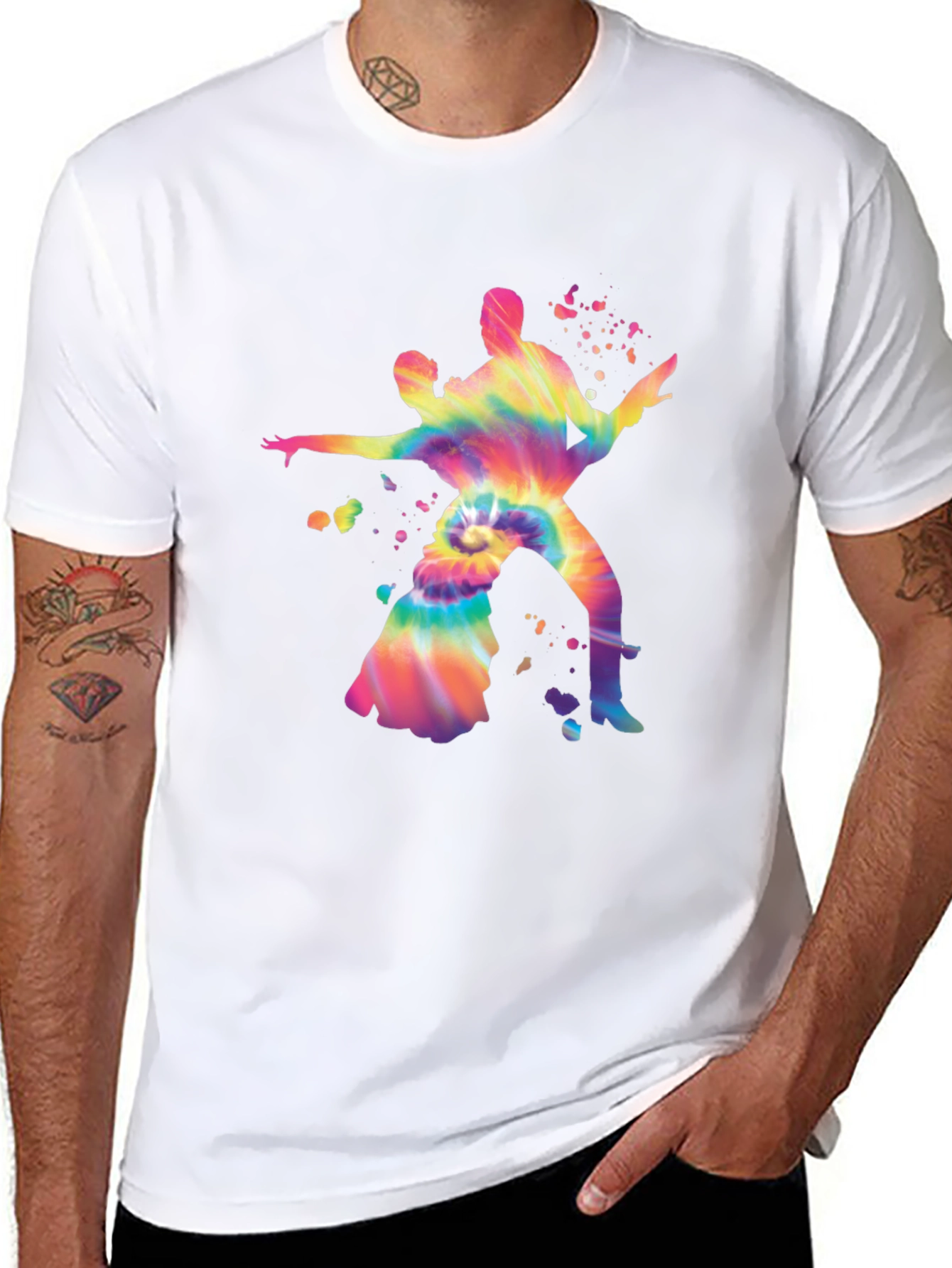 Dancing Couple Tie-Dye Graphic Tee