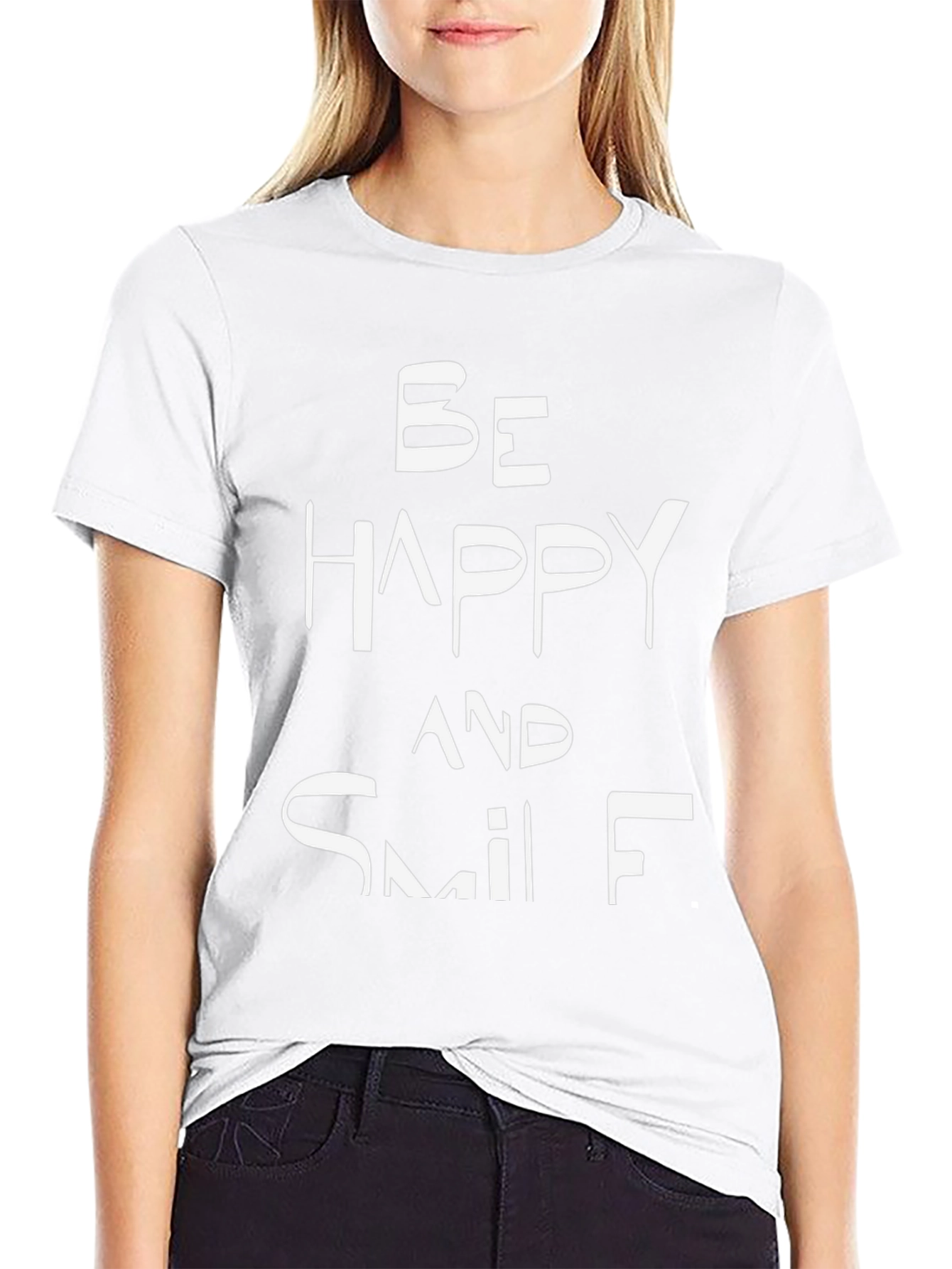 Be Happy and Smile Black T-Shirt