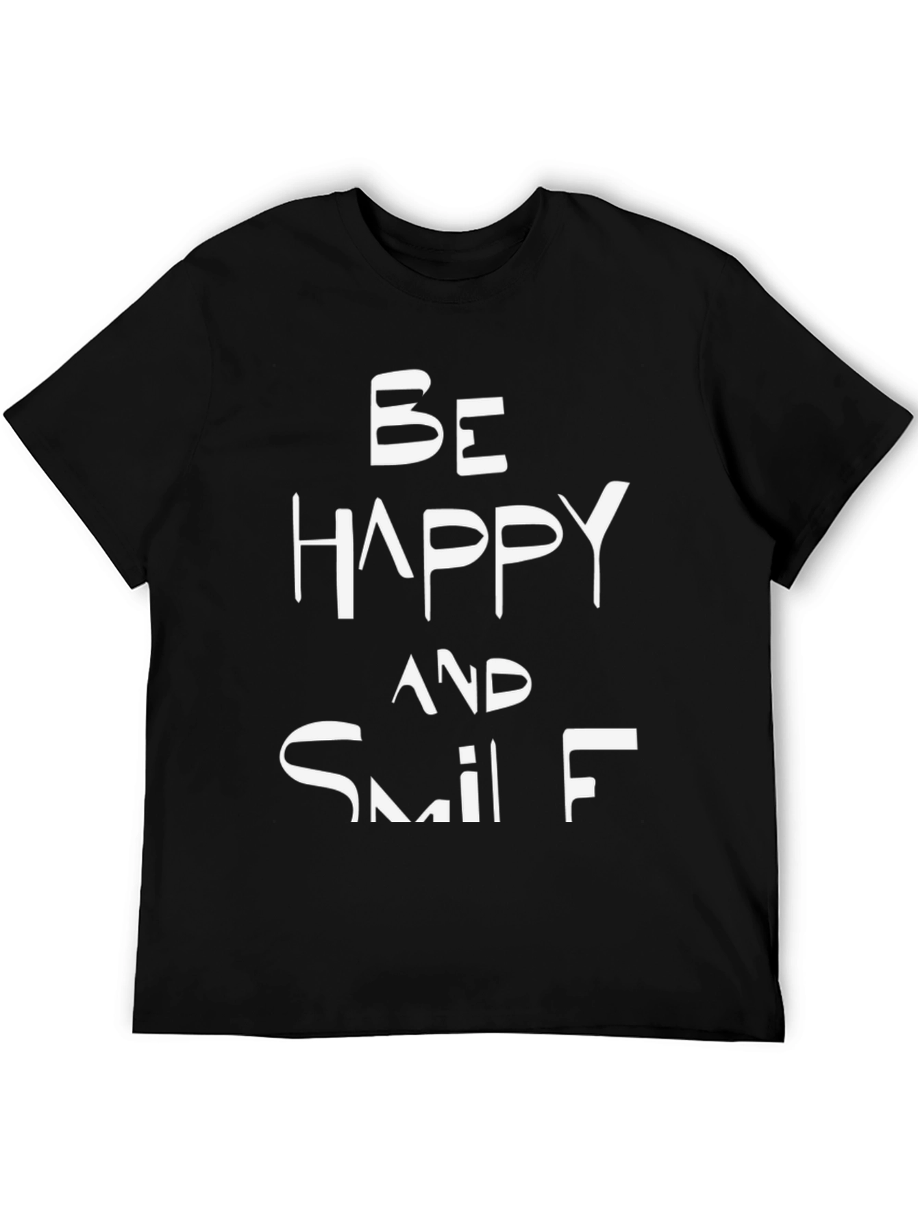 Be Happy and Smile Black T-Shirt
