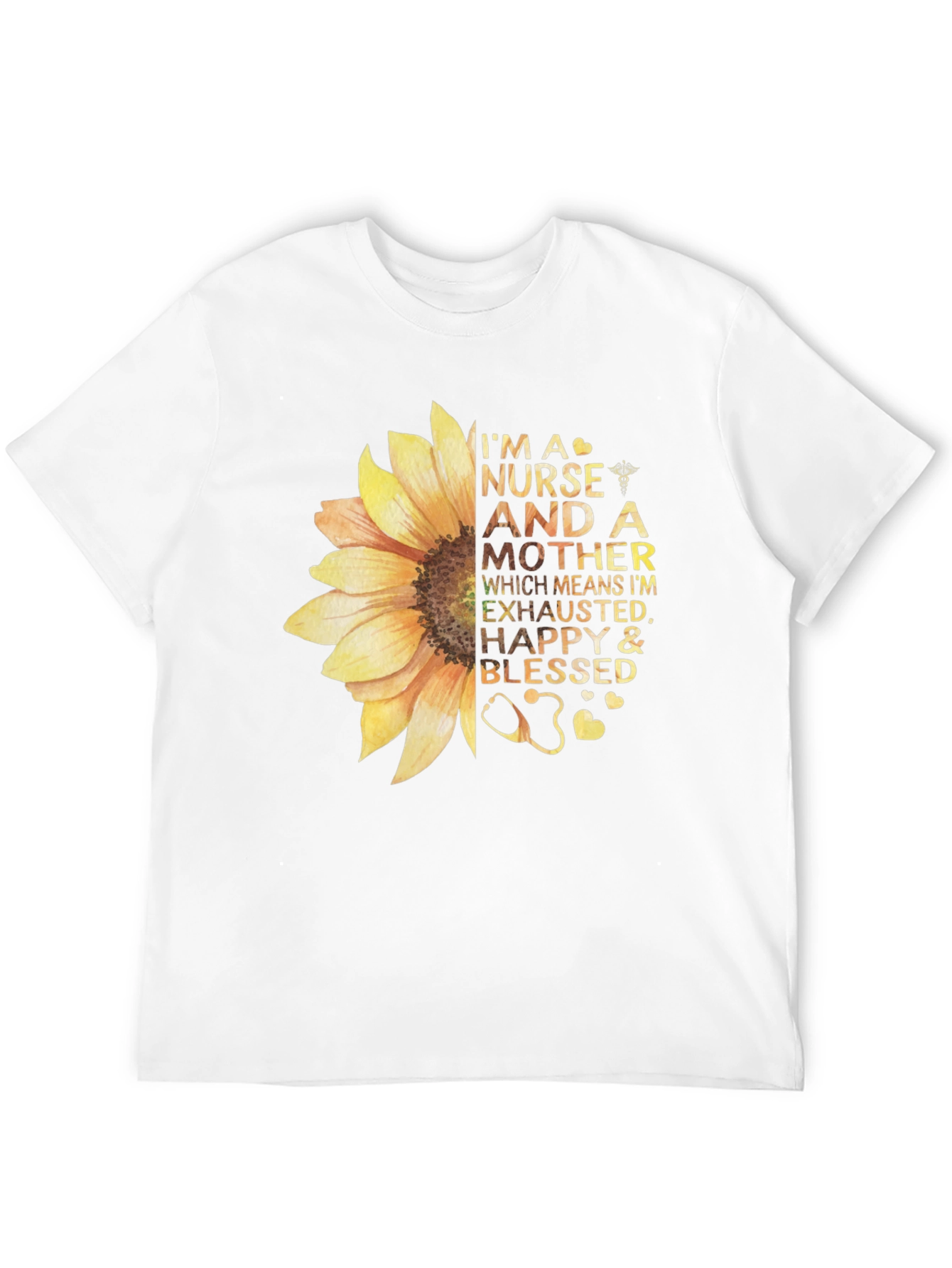 Nurse and Mother Sunflower Graphic T-Shirt