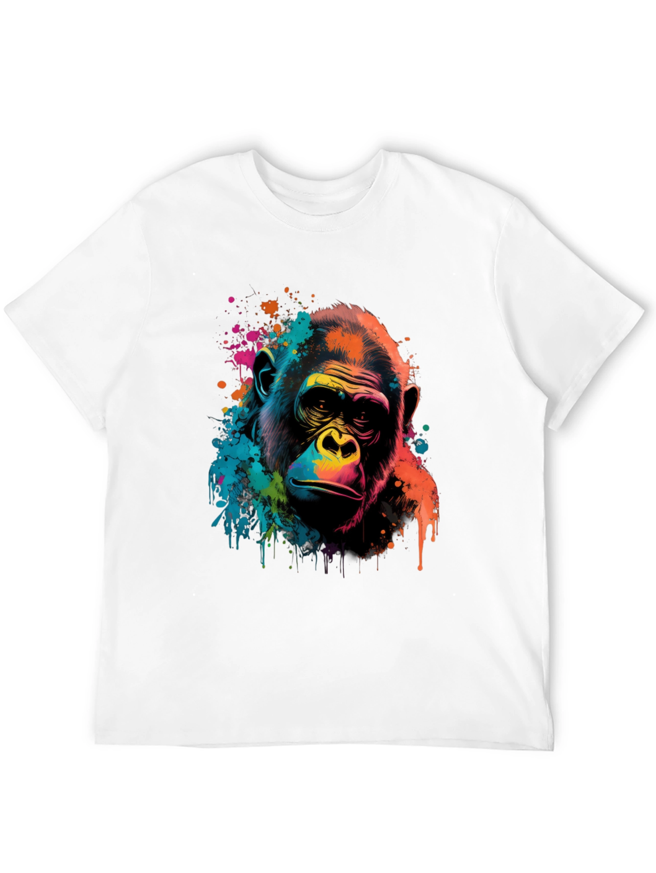 Vibrant Gorilla Graphic Print Black T-Shirt