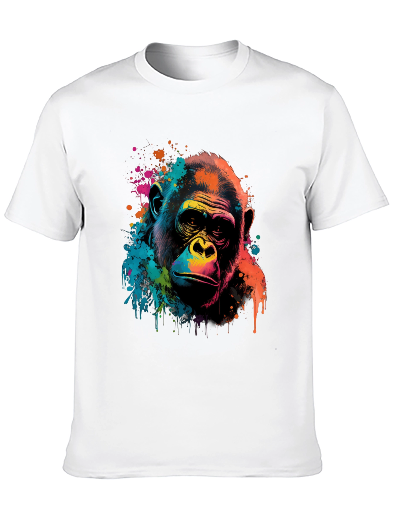 Vibrant Gorilla Graphic Print Black T-Shirt