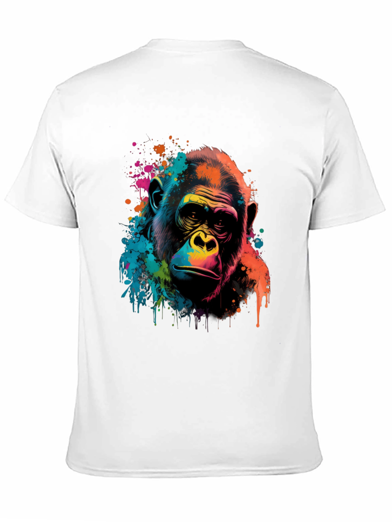 Vibrant Gorilla Graphic Print Black T-Shirt