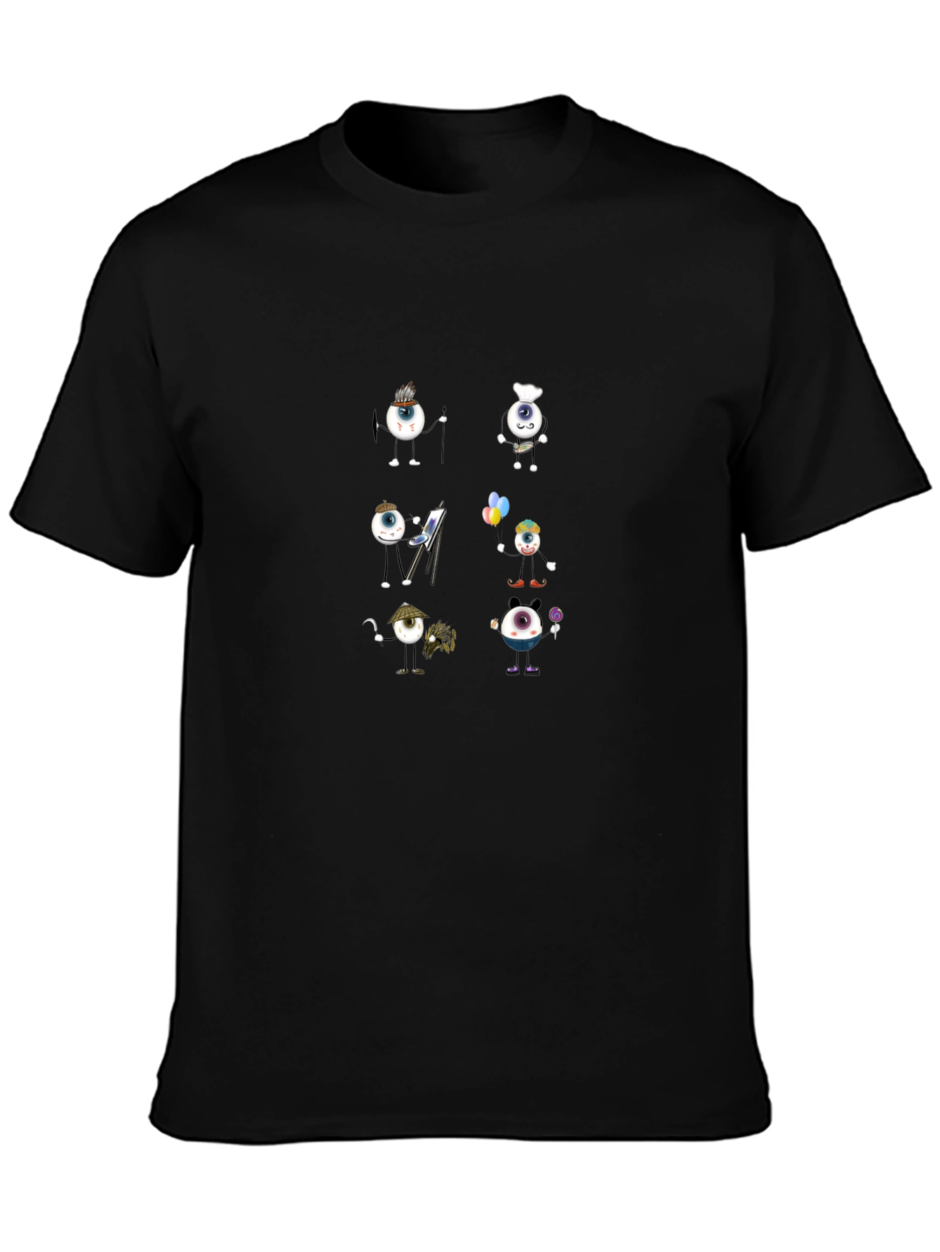 Eye Character Black Graphic T-Shirt