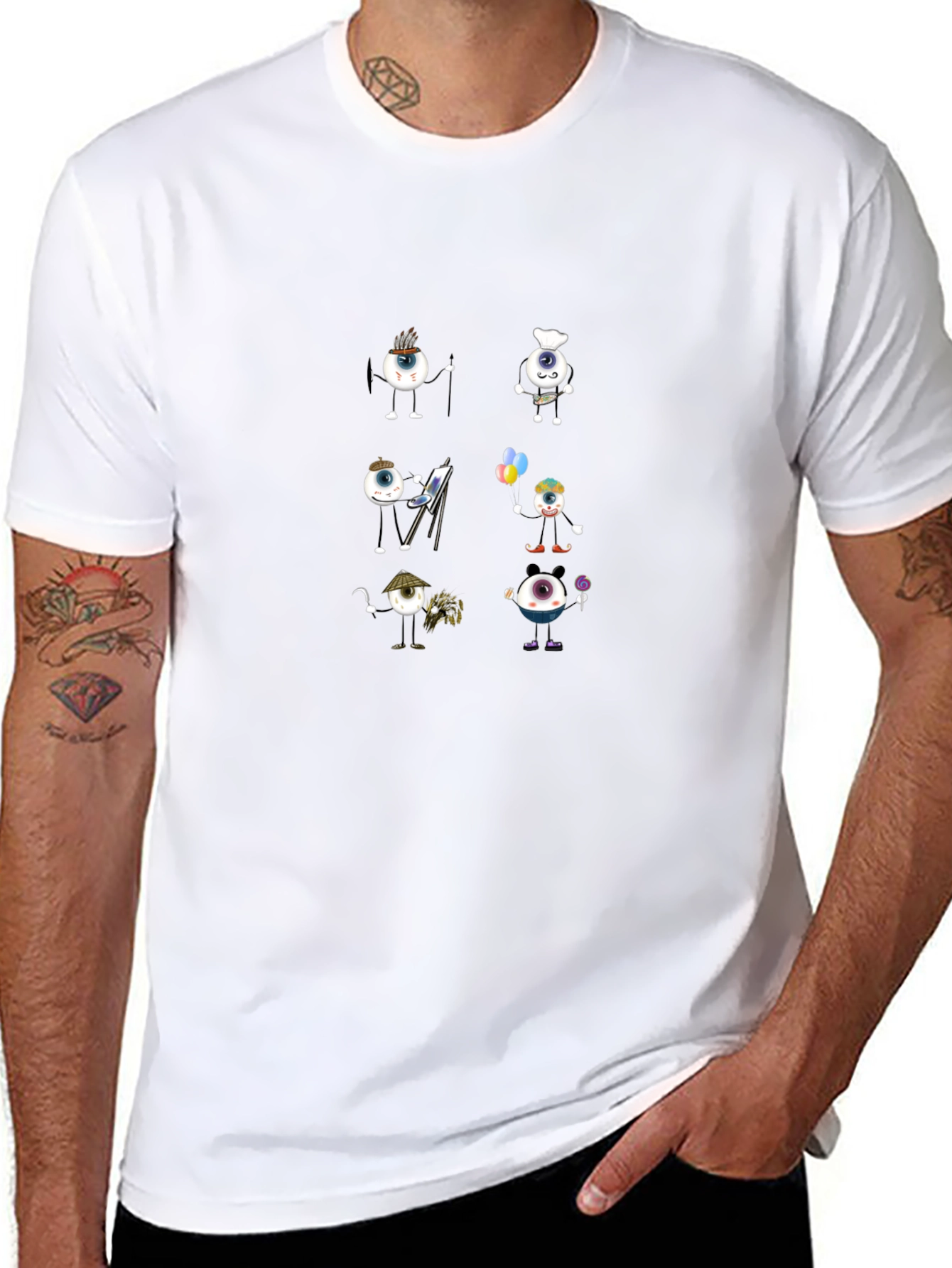 Eye Character Black Graphic T-Shirt