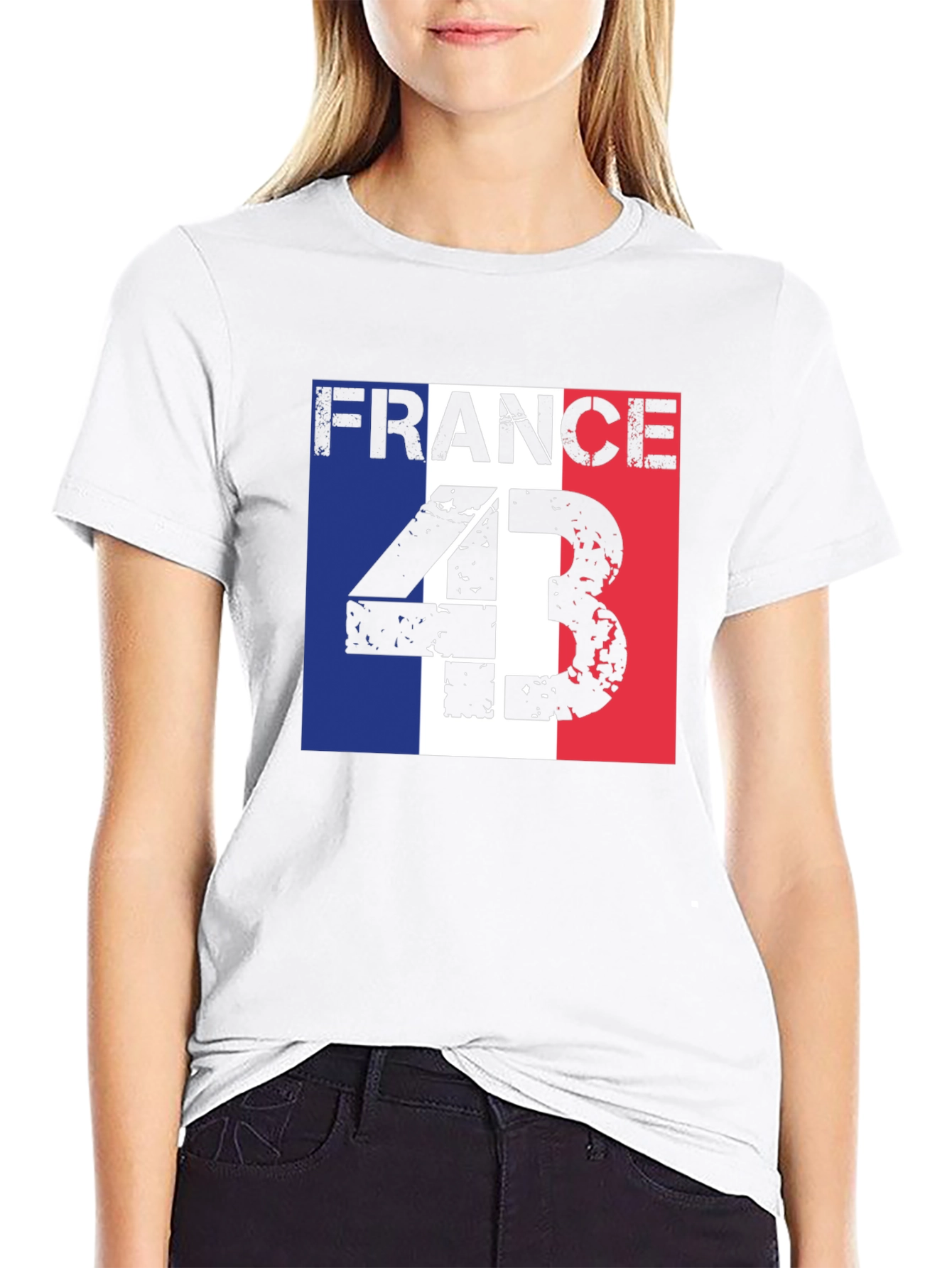 France 43 T-Shirt - Distressed Graphic Tee