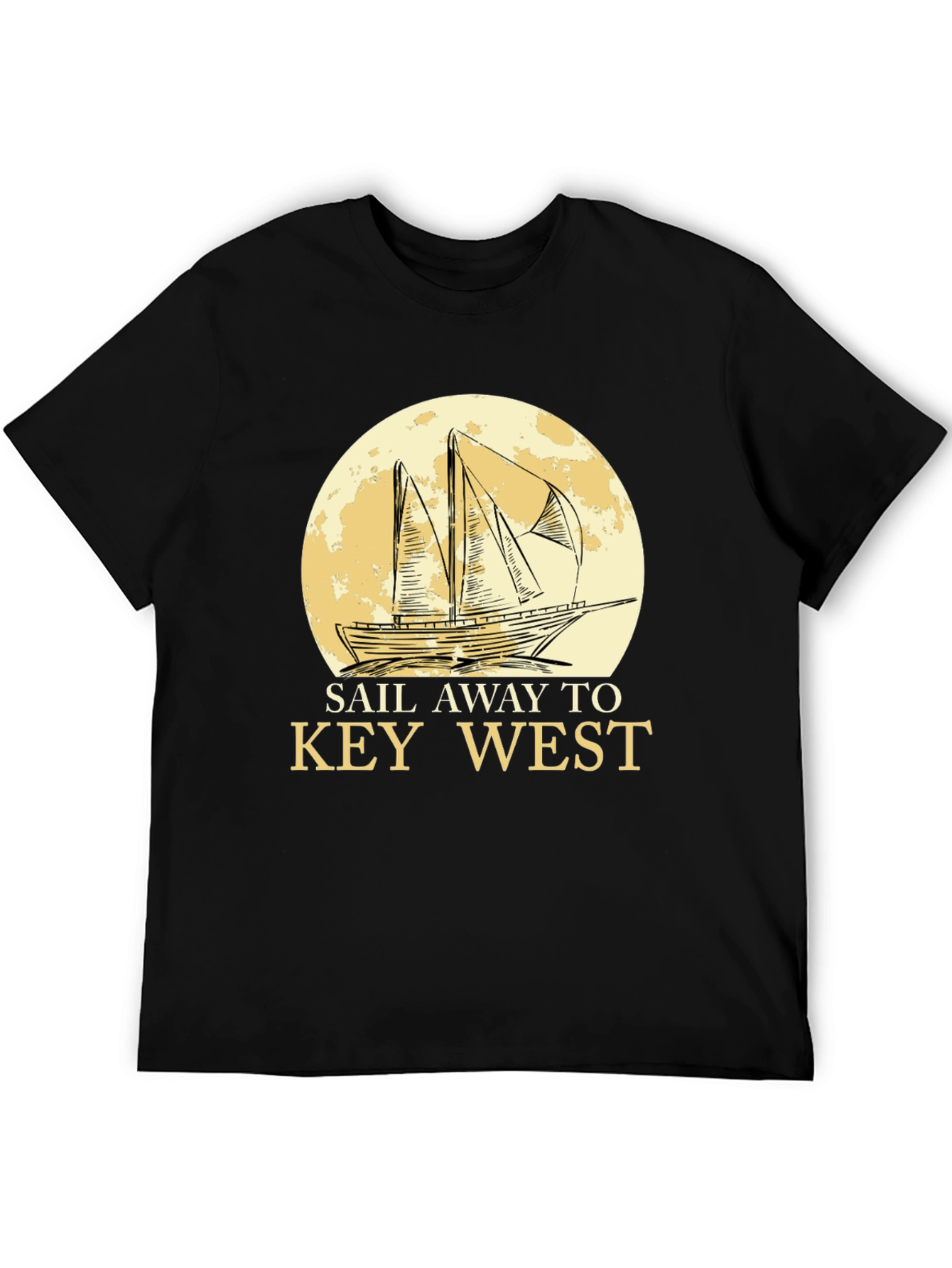 Sail Away to Key West Black Graphic T-Shirt