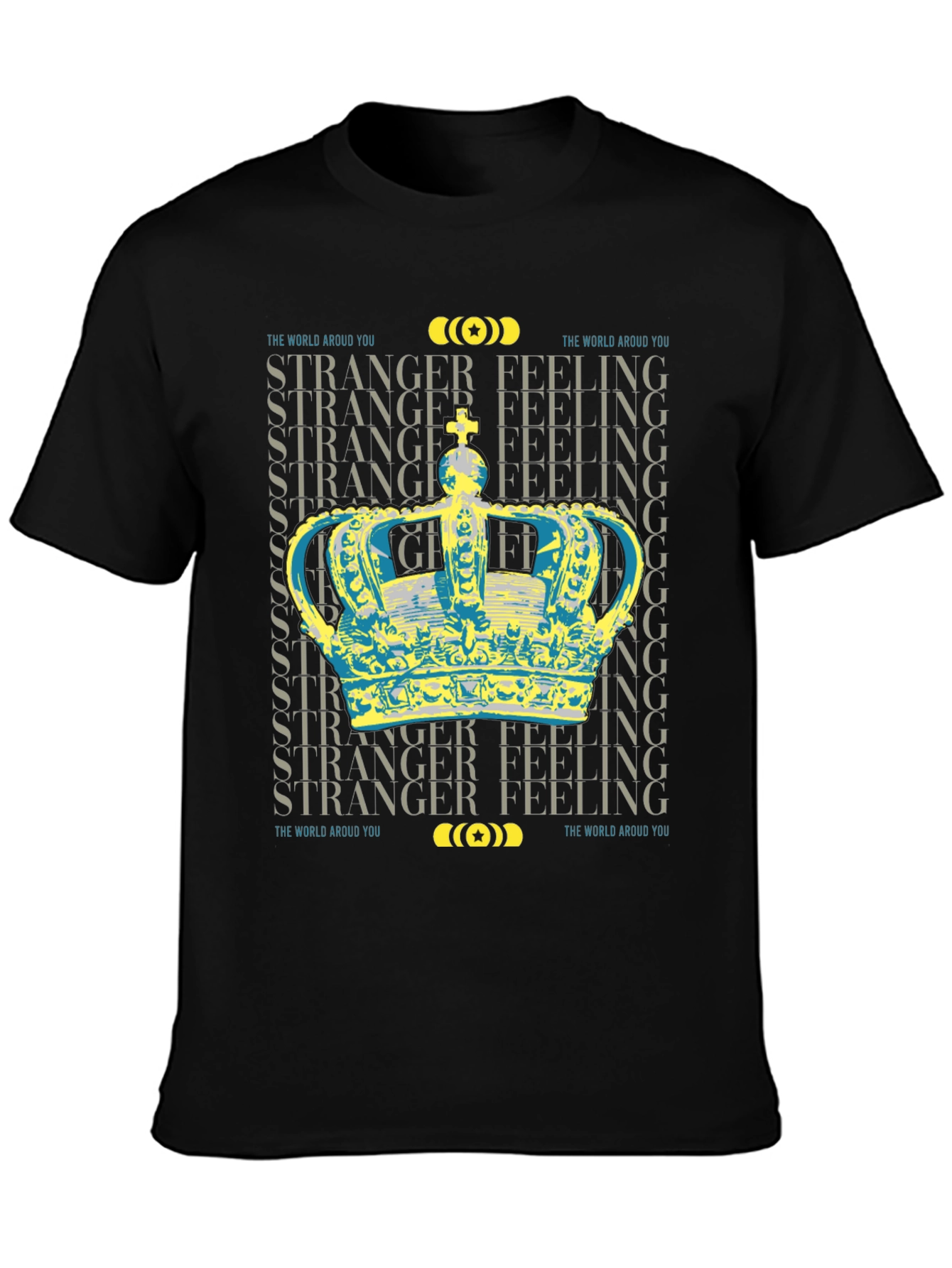 Stranger Feeling Crown Graphic Black T-Shirt