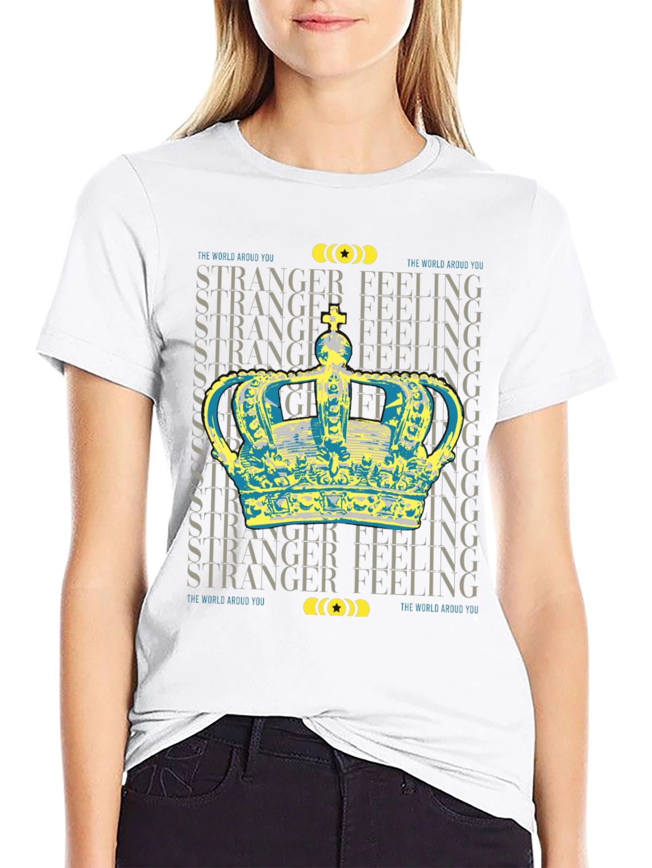 Stranger Feeling Crown Graphic Black T-Shirt