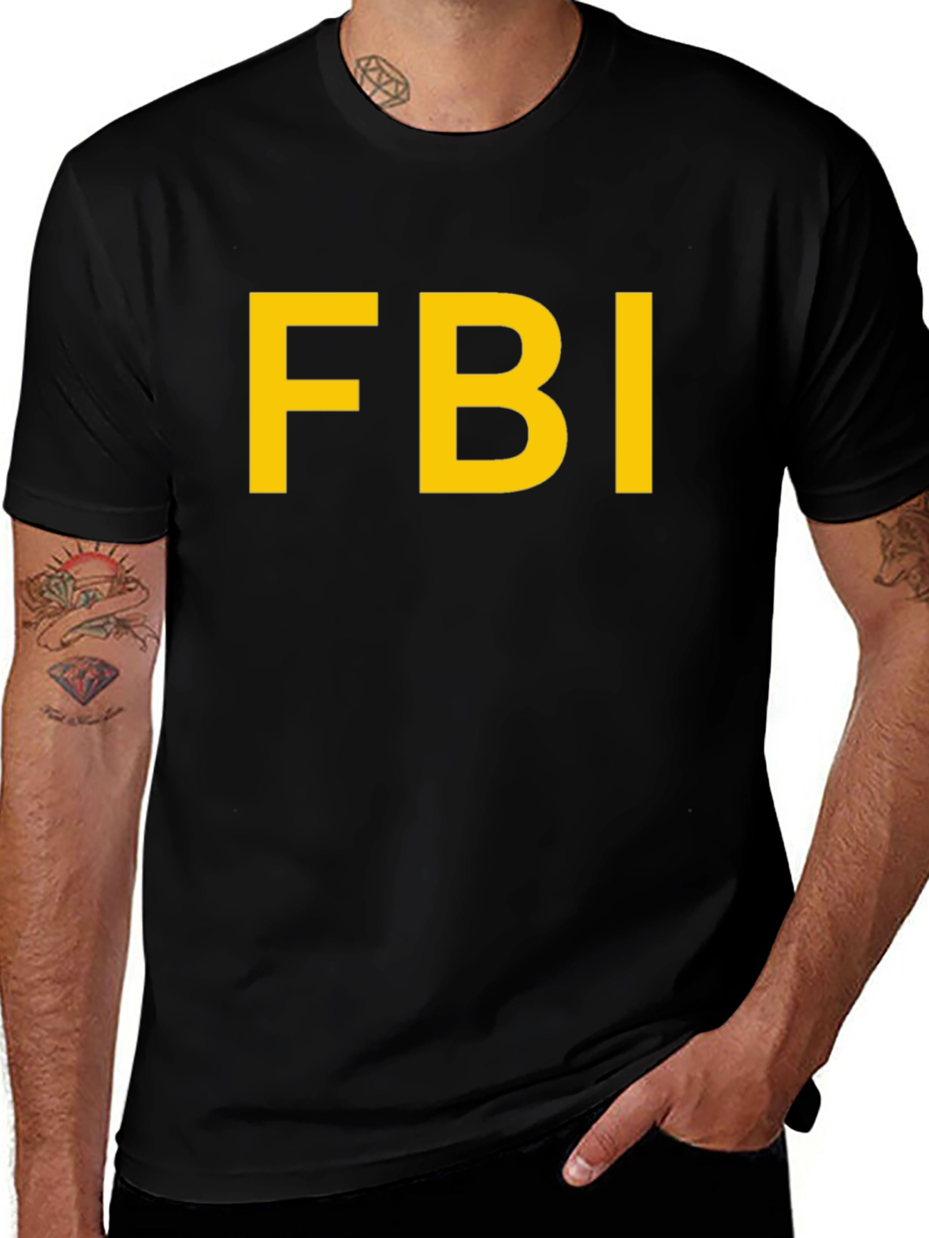 FBI T-Shirt - Bold Yellow Print