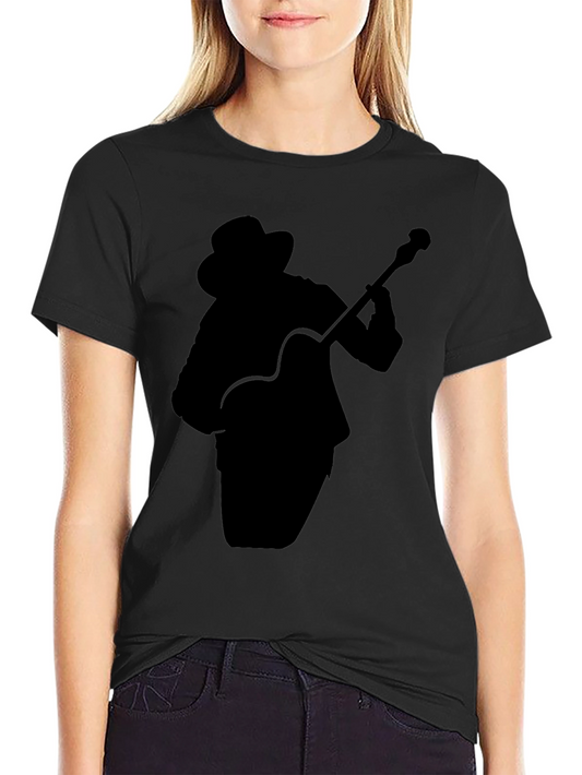 Guitar Player Silhouette Black T-Shirt