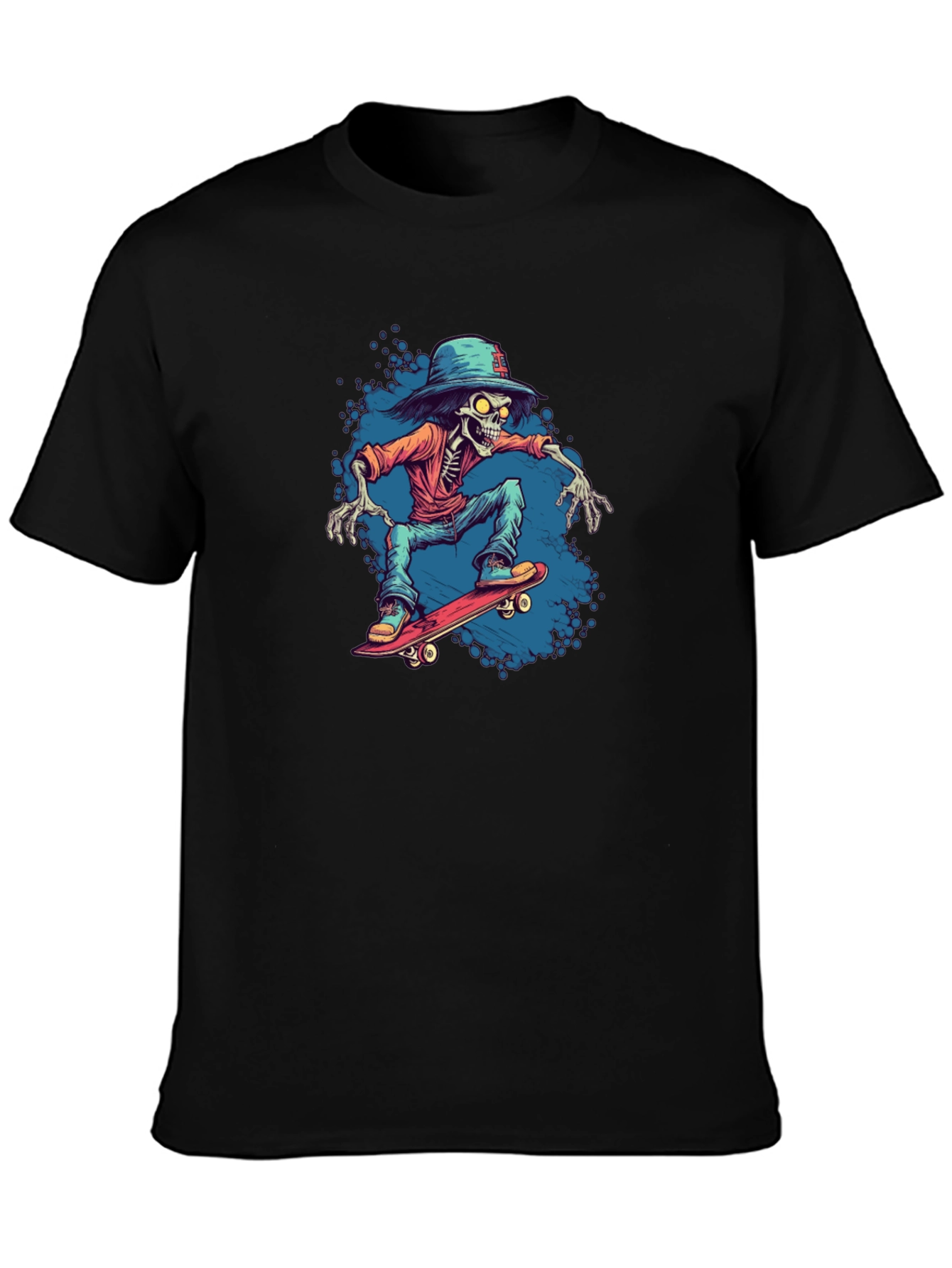 Skateboarding Skeleton Graphic Tee - Cool & Edgy Style