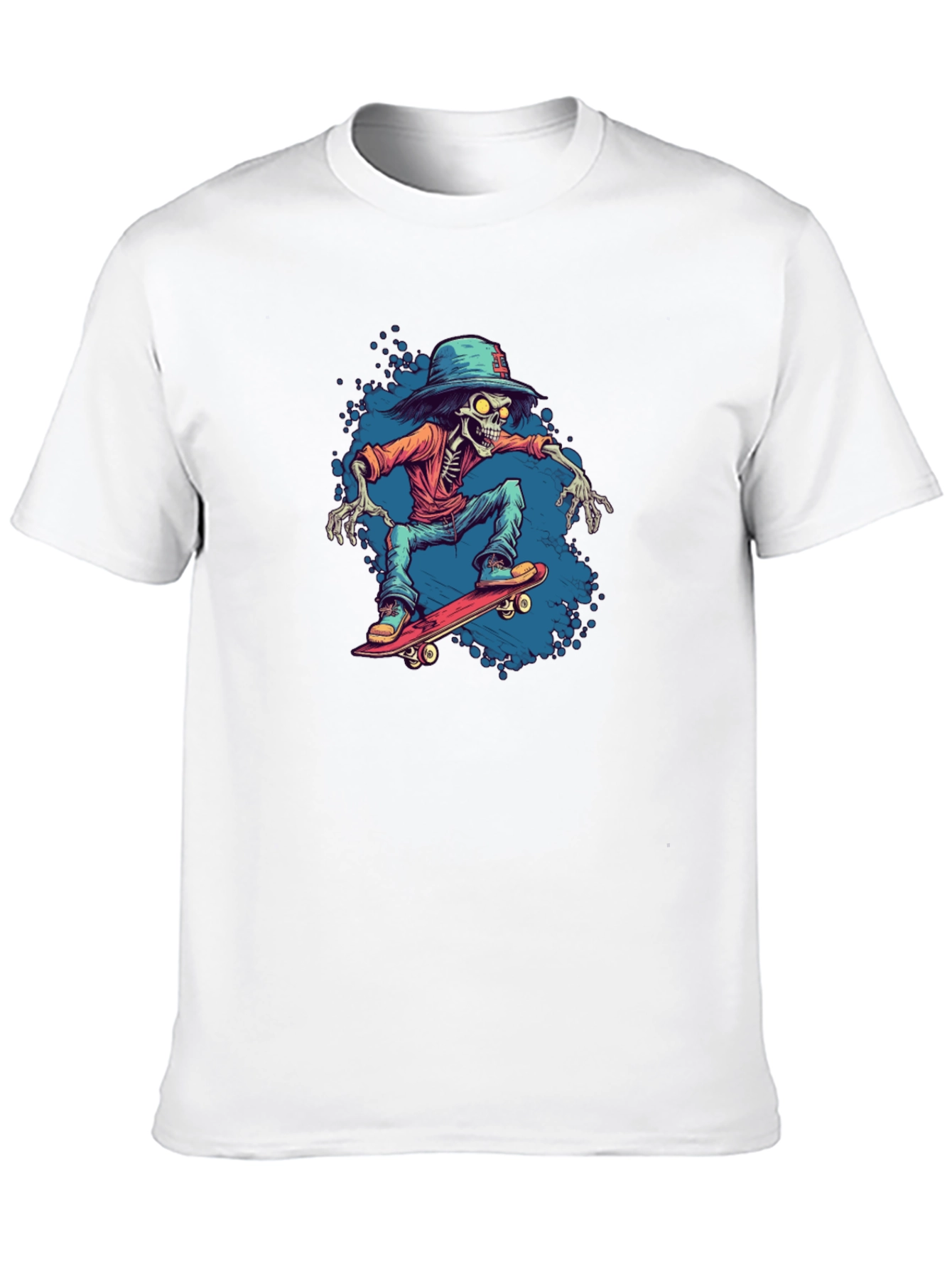 Skateboarding Skeleton Graphic Tee - Cool & Edgy Style