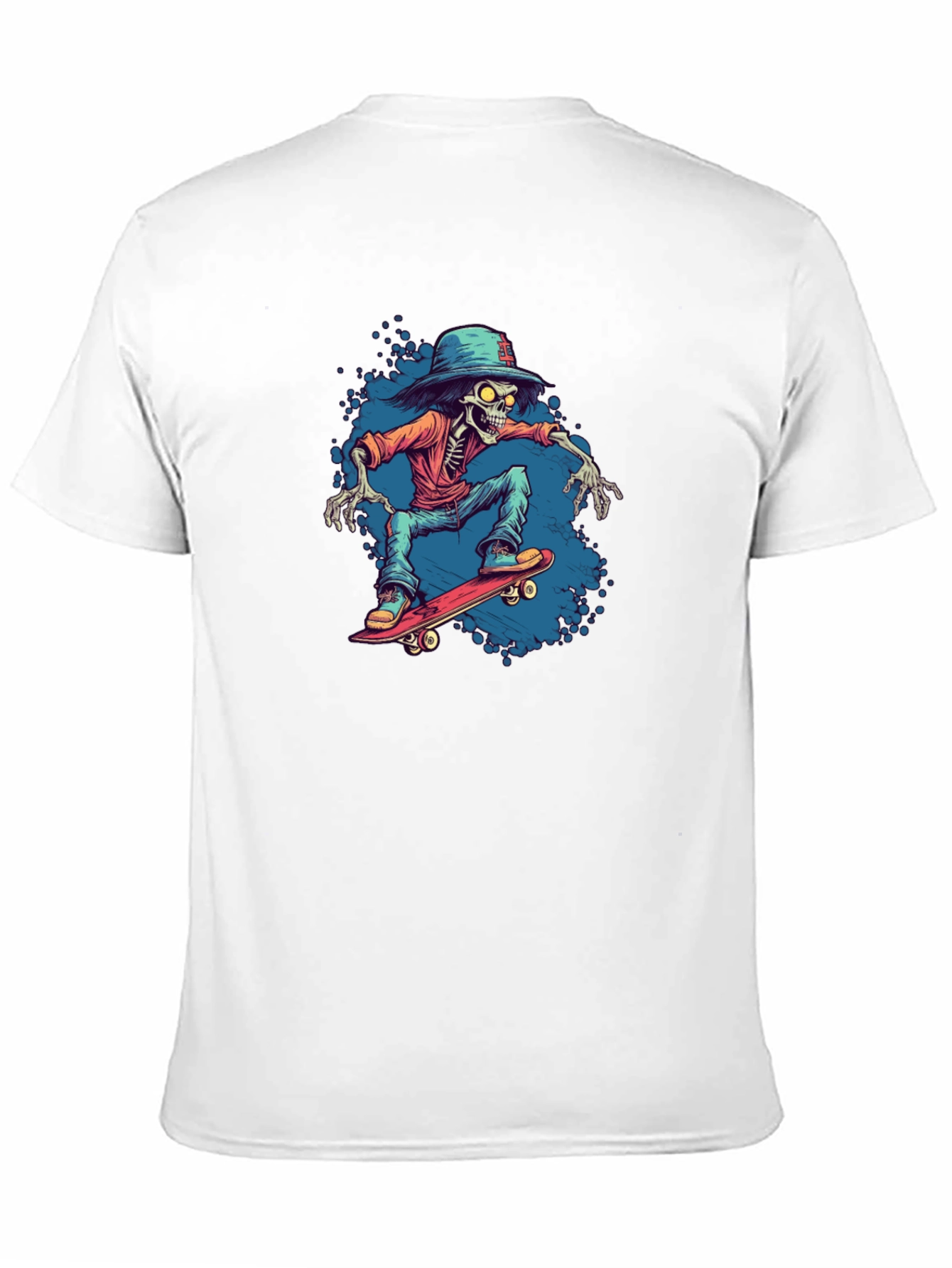 Skateboarding Skeleton Graphic Tee - Cool & Edgy Style