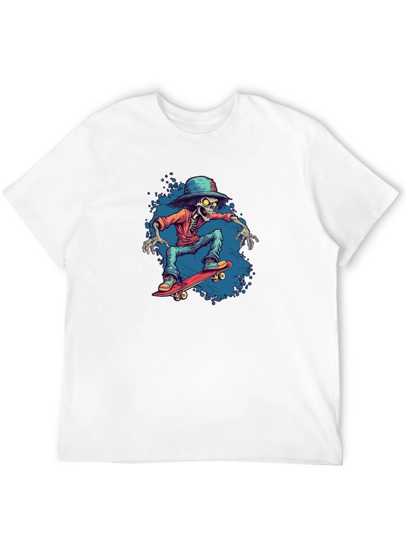 Skateboarding Skeleton Graphic Tee - Cool & Edgy Style
