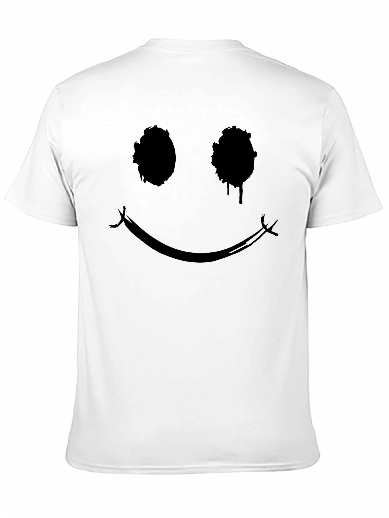 Distressed Smiley Face Black Graphic Tee
