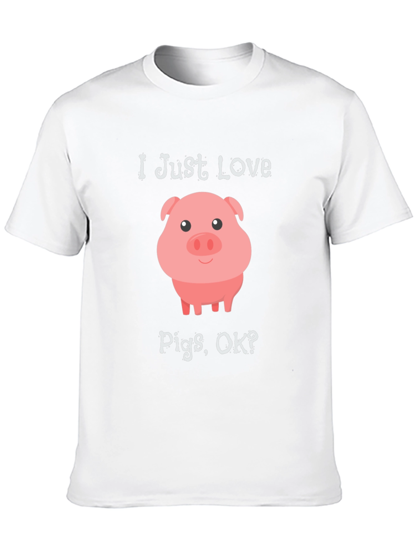 I Just Love Pigs OK? Black T-Shirt