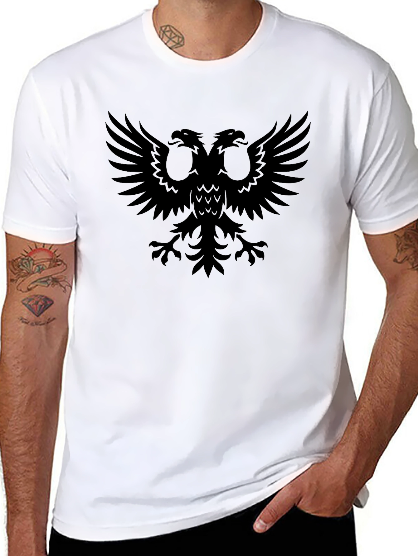 Black Double-Headed Eagle Graphic Tee