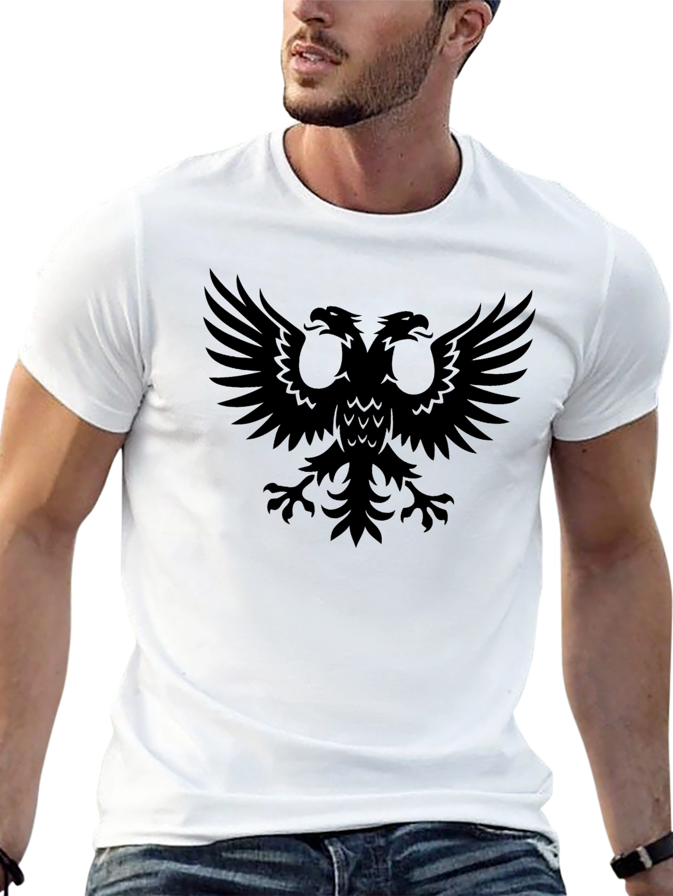 Black Double-Headed Eagle Graphic Tee