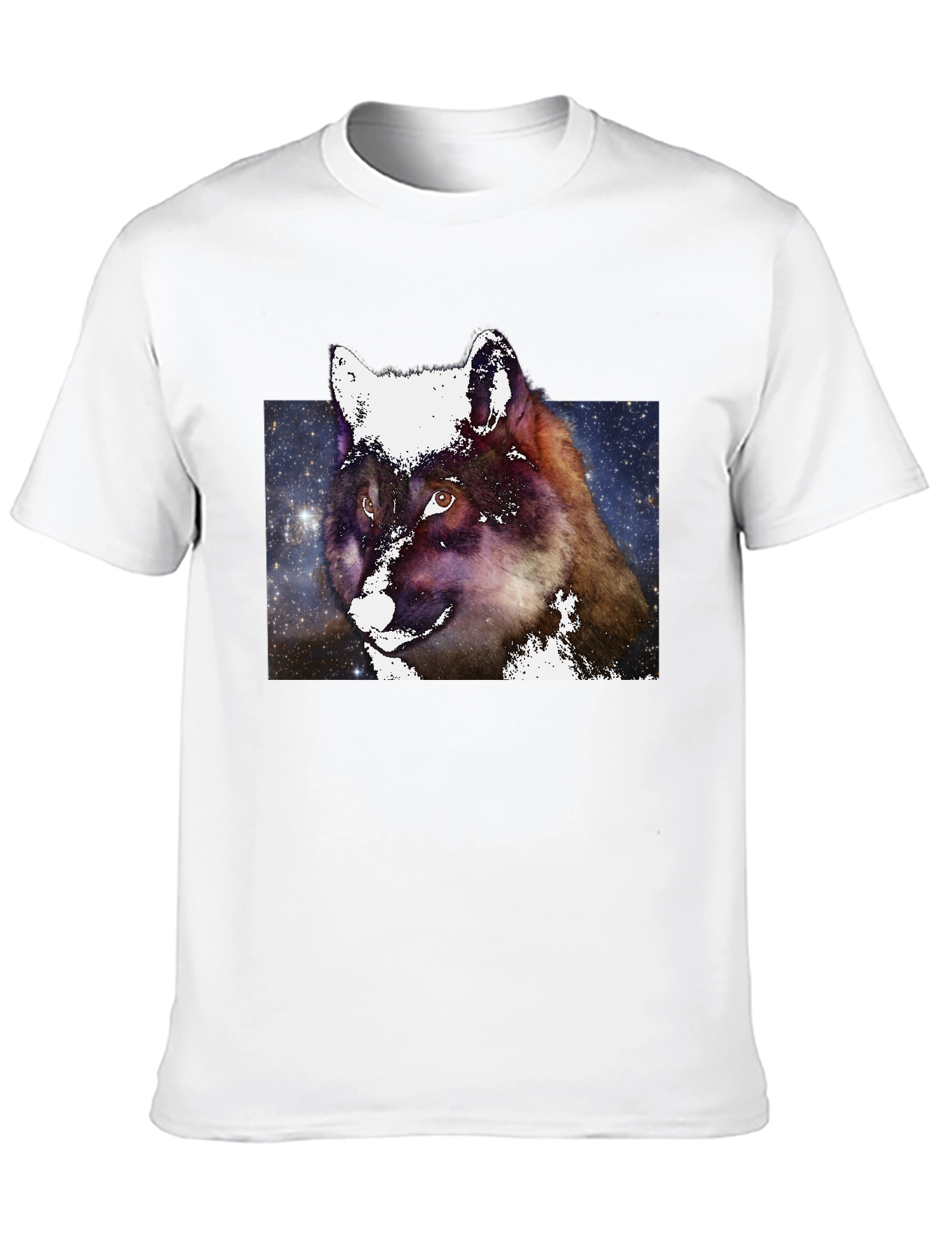 Wolf Galaxy Black T-Shirt - Unique Animal Graphic Tee