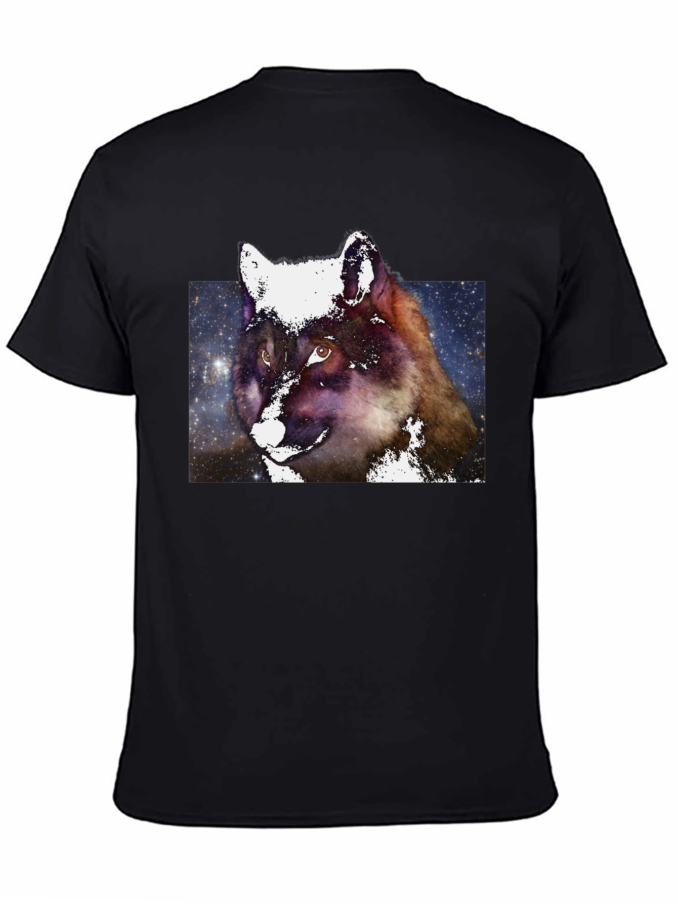 Wolf Galaxy Black T-Shirt - Unique Animal Graphic Tee