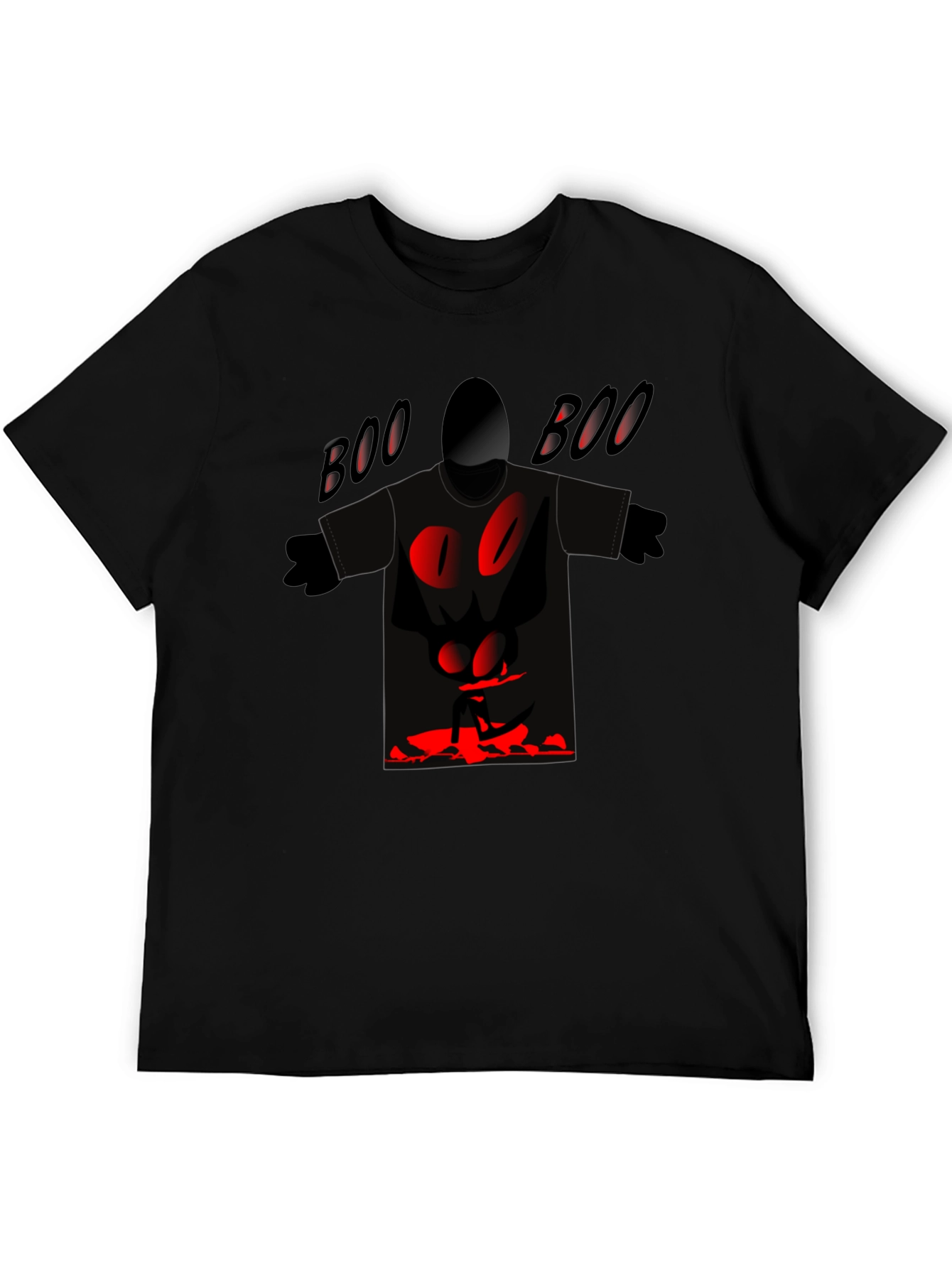 Spooky Boo Graphic Tee - Black Cotton Blend