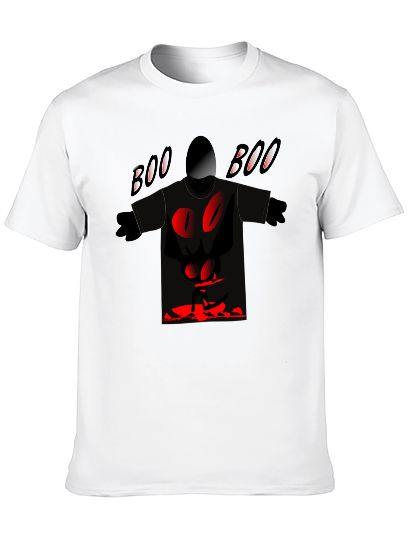 Spooky Boo Graphic Tee - Black Cotton Blend