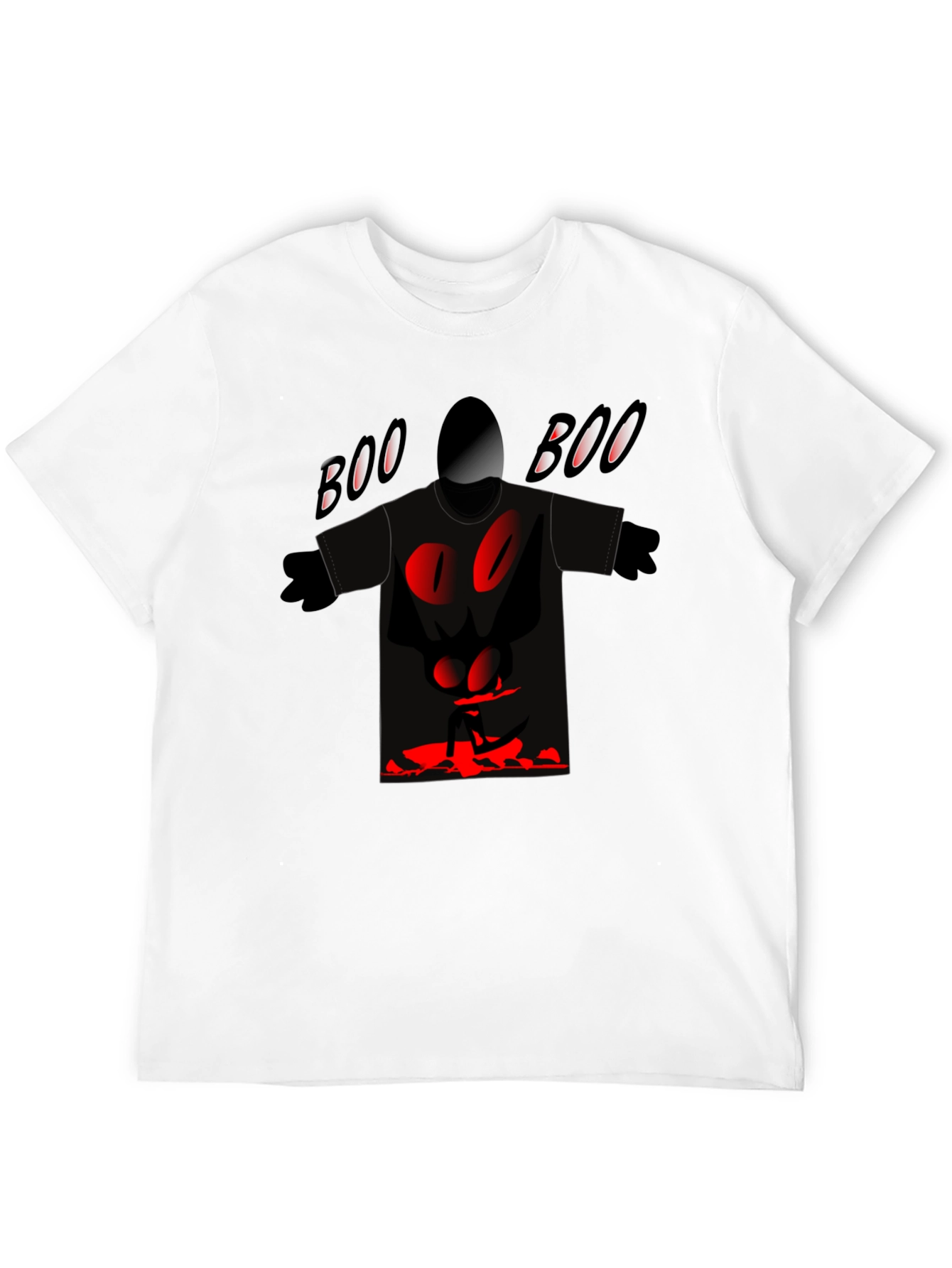 Spooky Boo Graphic Tee - Black Cotton Blend