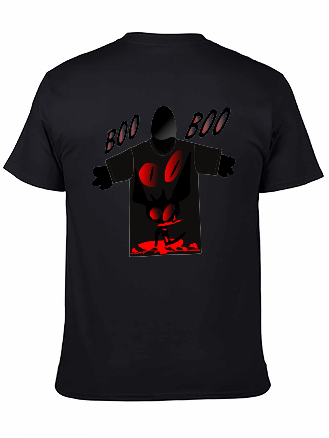 Spooky Boo Graphic Tee - Black Cotton Blend