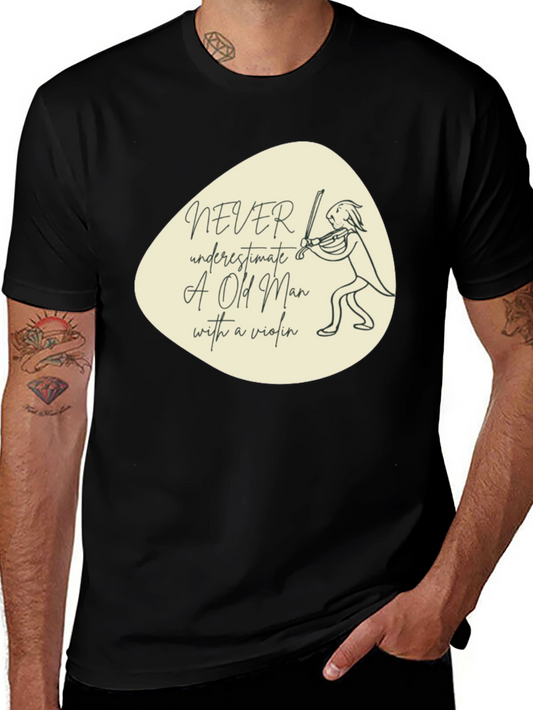 Never Underestimate Violin Old Man T-Shirt