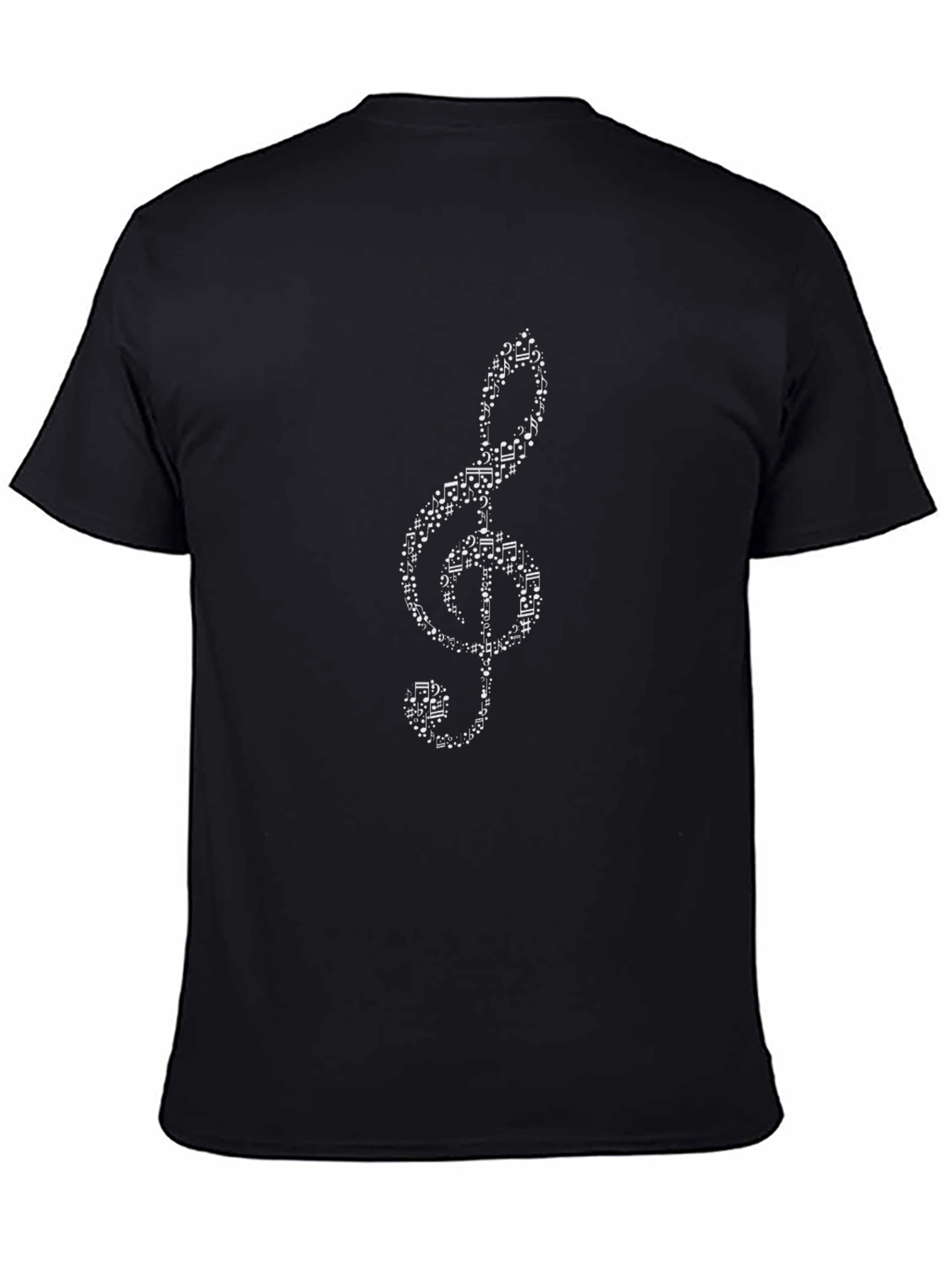 Music Note Treble Clef Graphic Tee - Black
