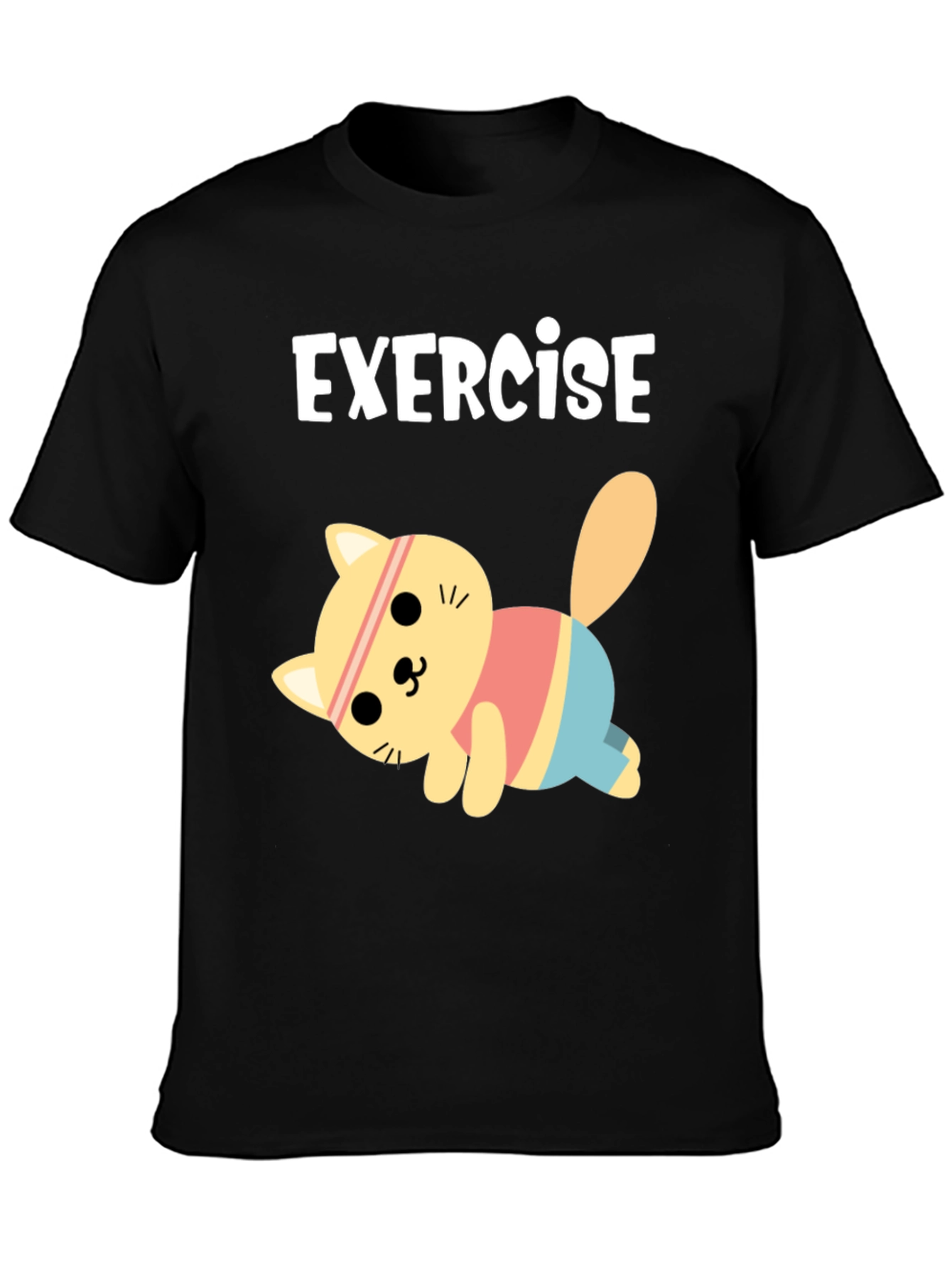 Exercise Cat T-Shirt - Black