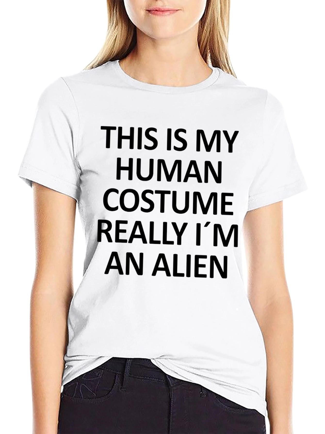 Human Costume Alien T-Shirt Black