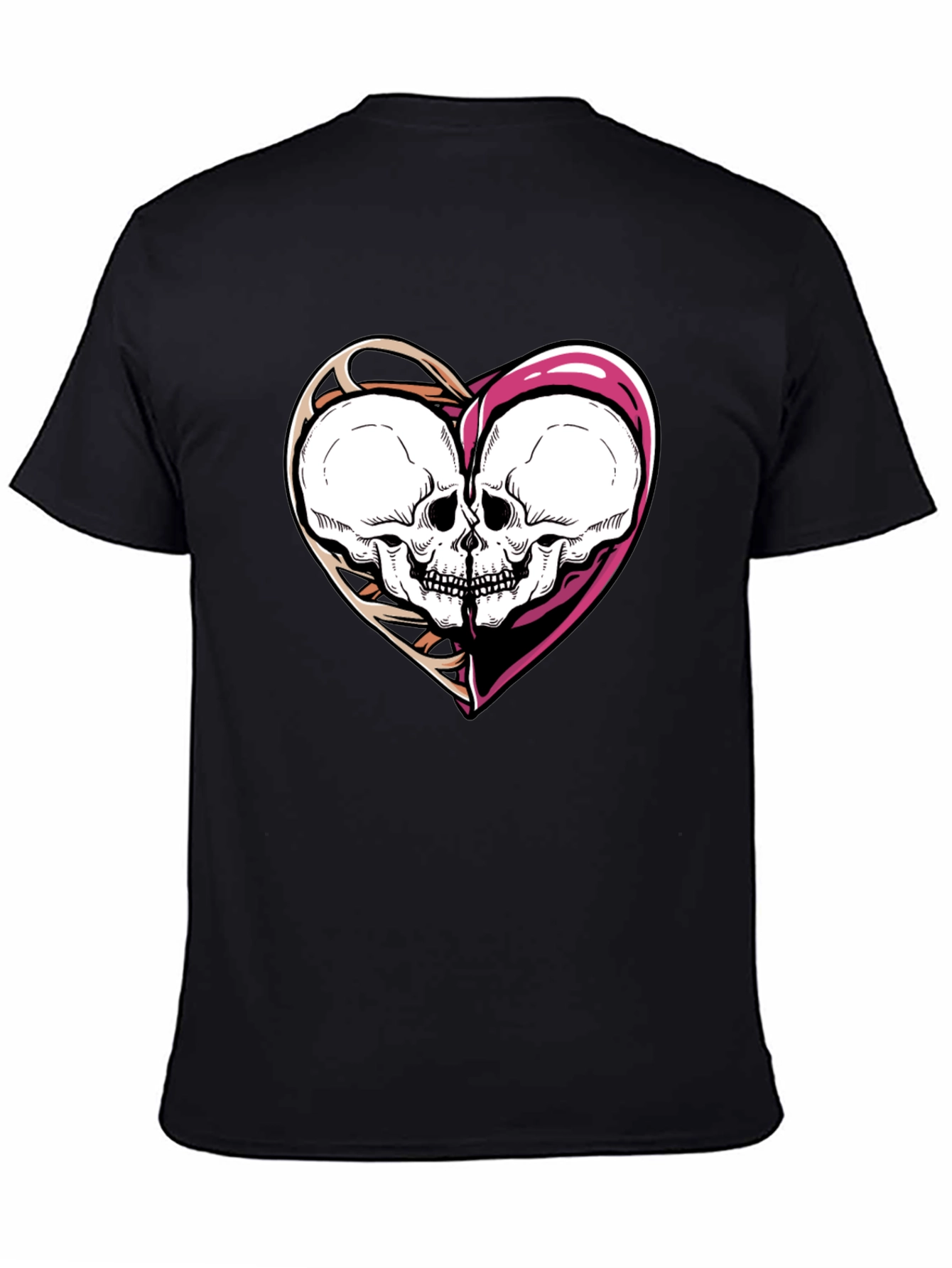 Skull Heart Graphic Tee - Unisex Black T-Shirt