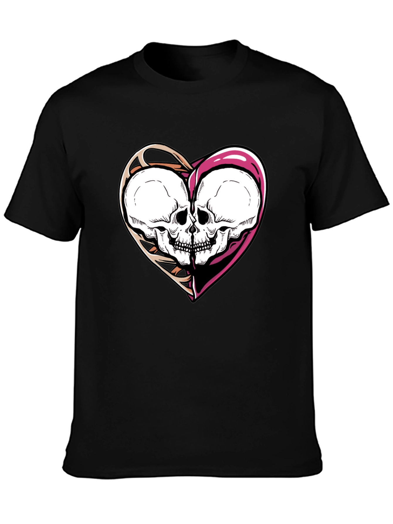 Skull Heart Graphic Tee - Unisex Black T-Shirt
