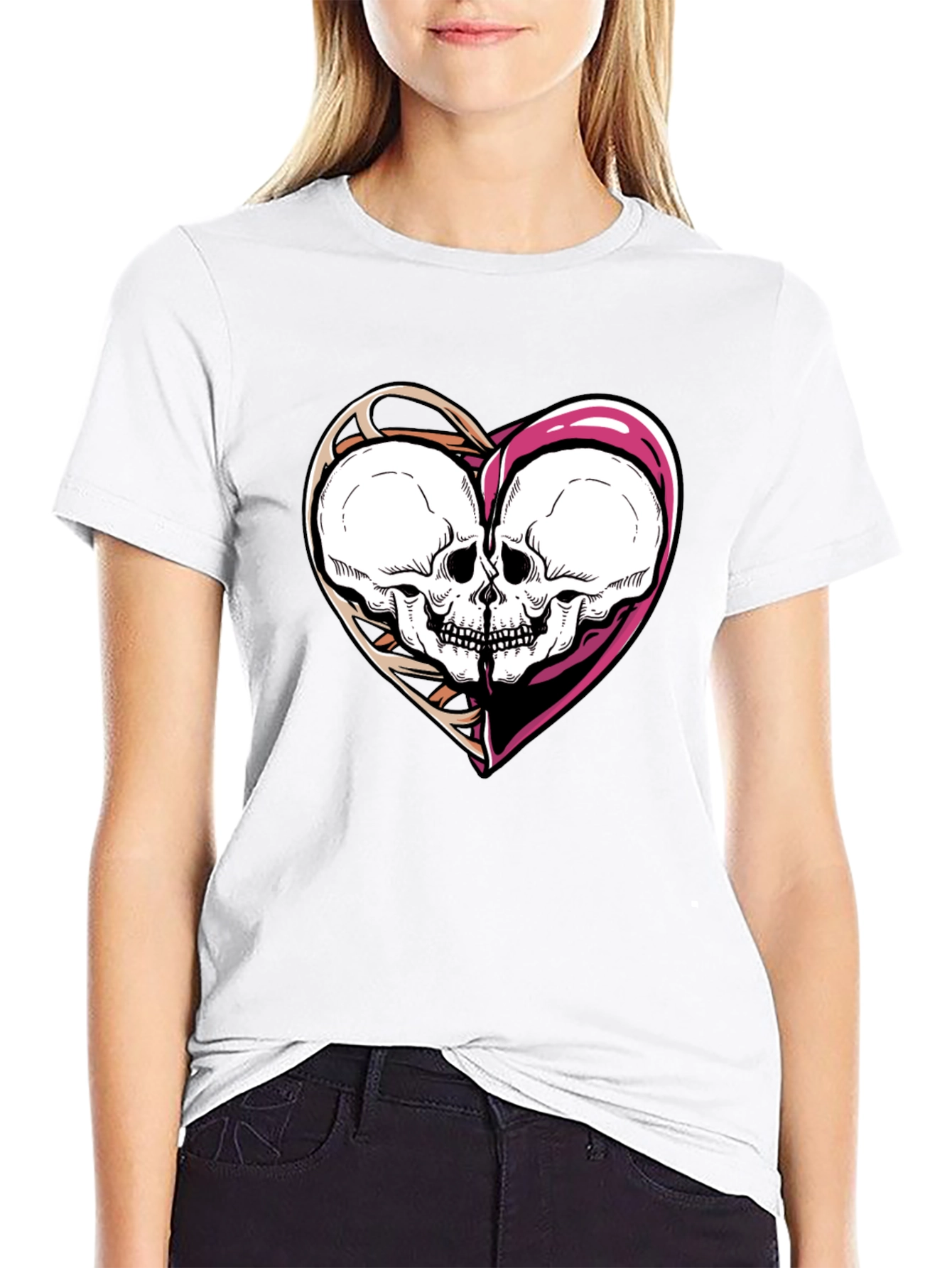 Skull Heart Graphic Tee - Unisex Black T-Shirt