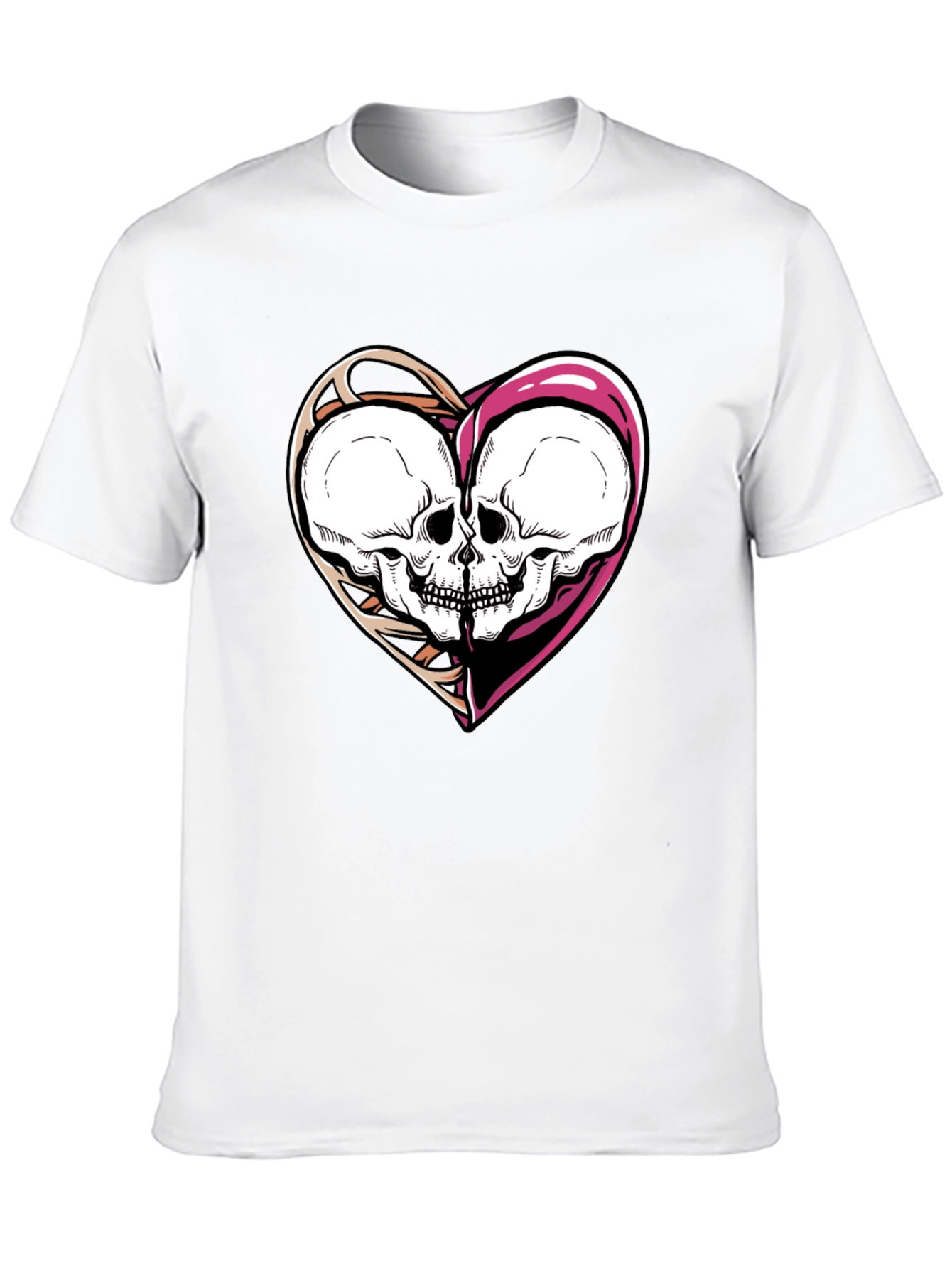Skull Heart Graphic Tee - Unisex Black T-Shirt