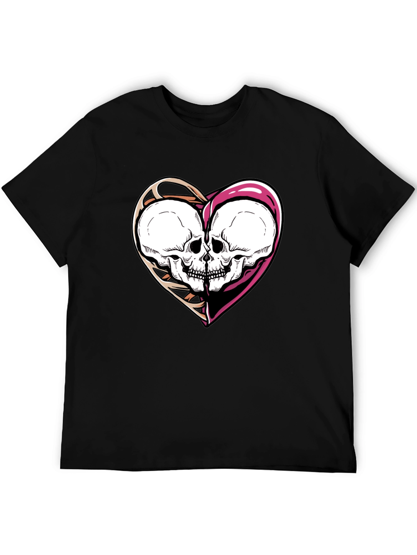 Skull Heart Graphic Tee - Unisex Black T-Shirt