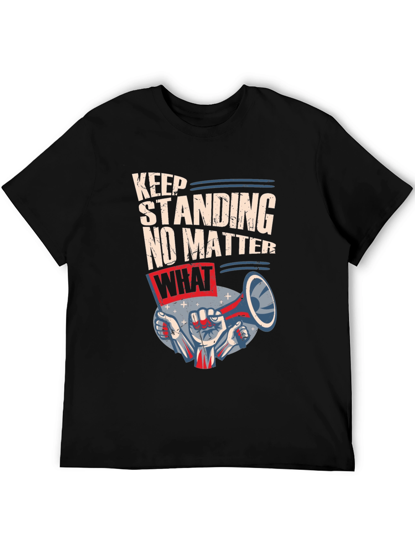 Keep Standing Mens Black Graphic Tee