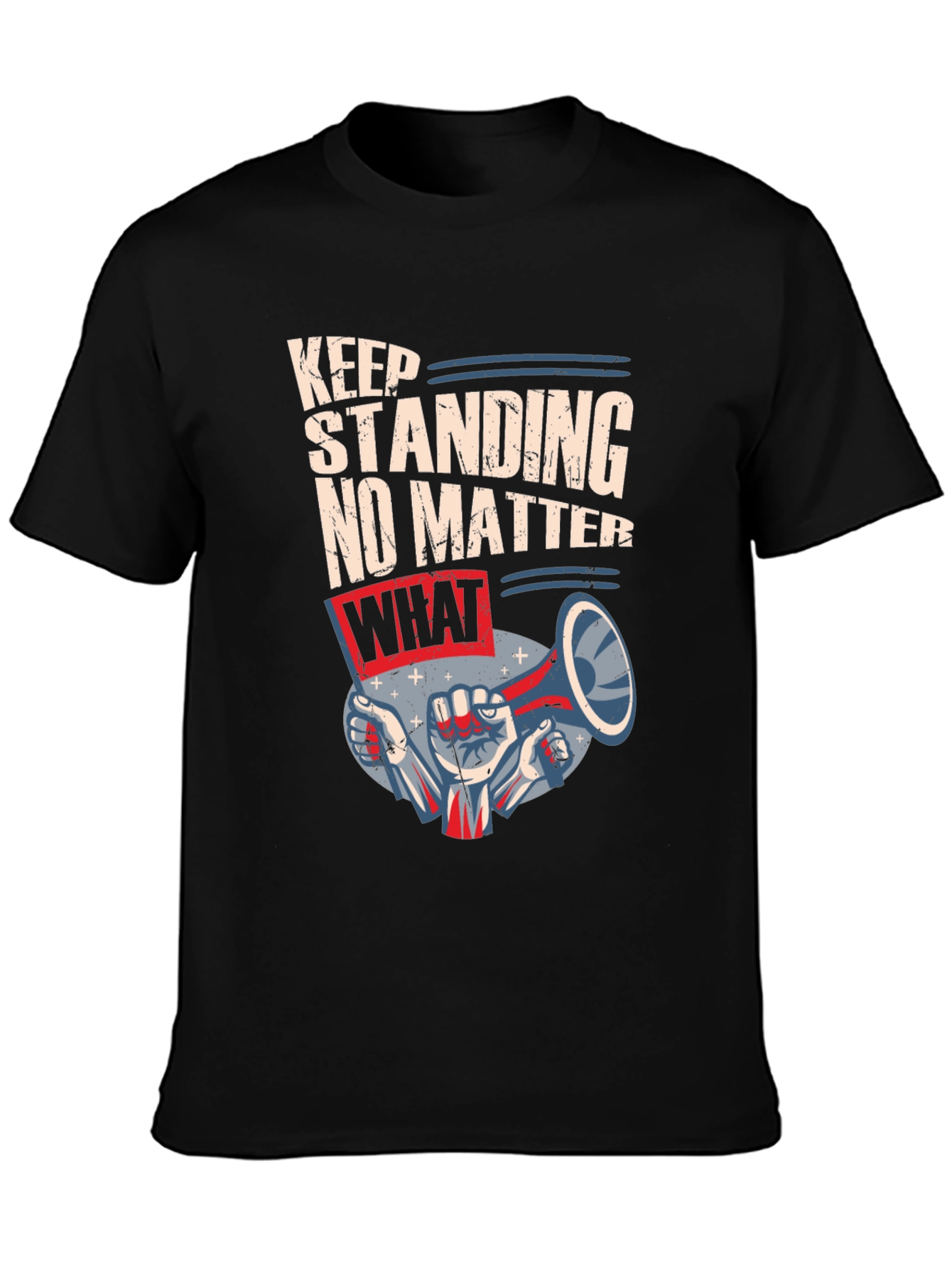 Keep Standing Mens Black Graphic Tee